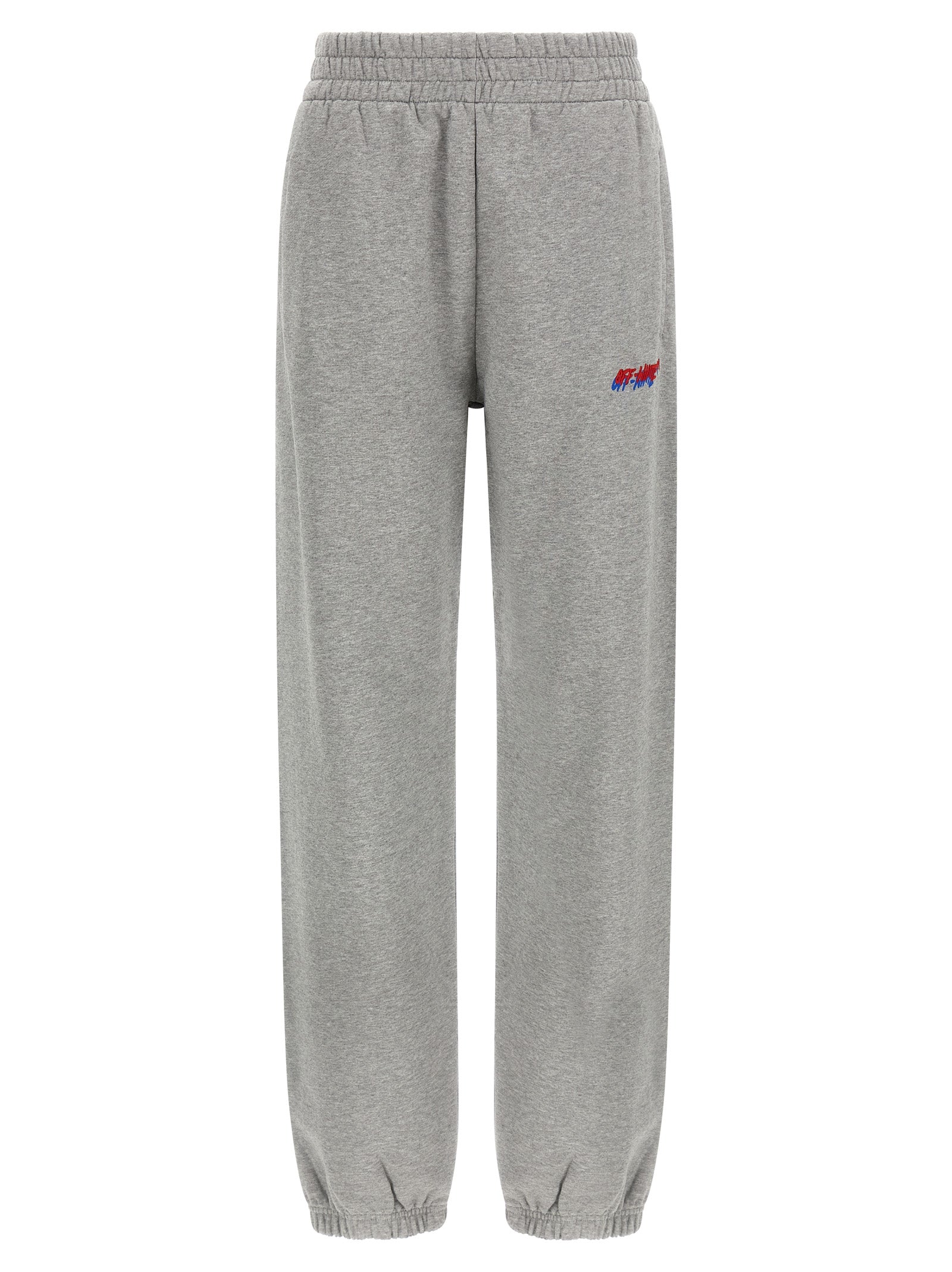 Logo embroidery joggers Gray Cotton Pant