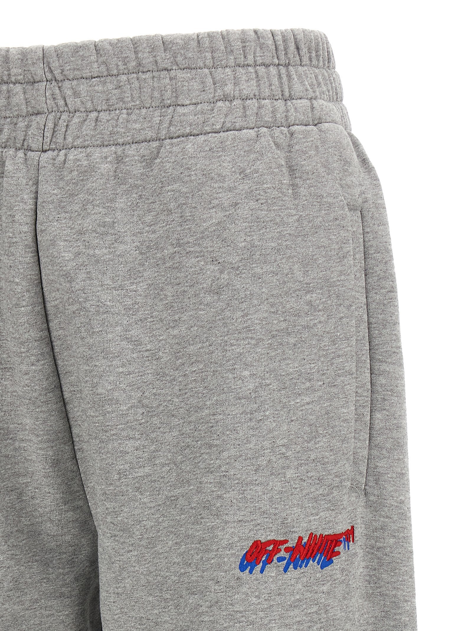 Logo embroidery joggers Gray Cotton Pant