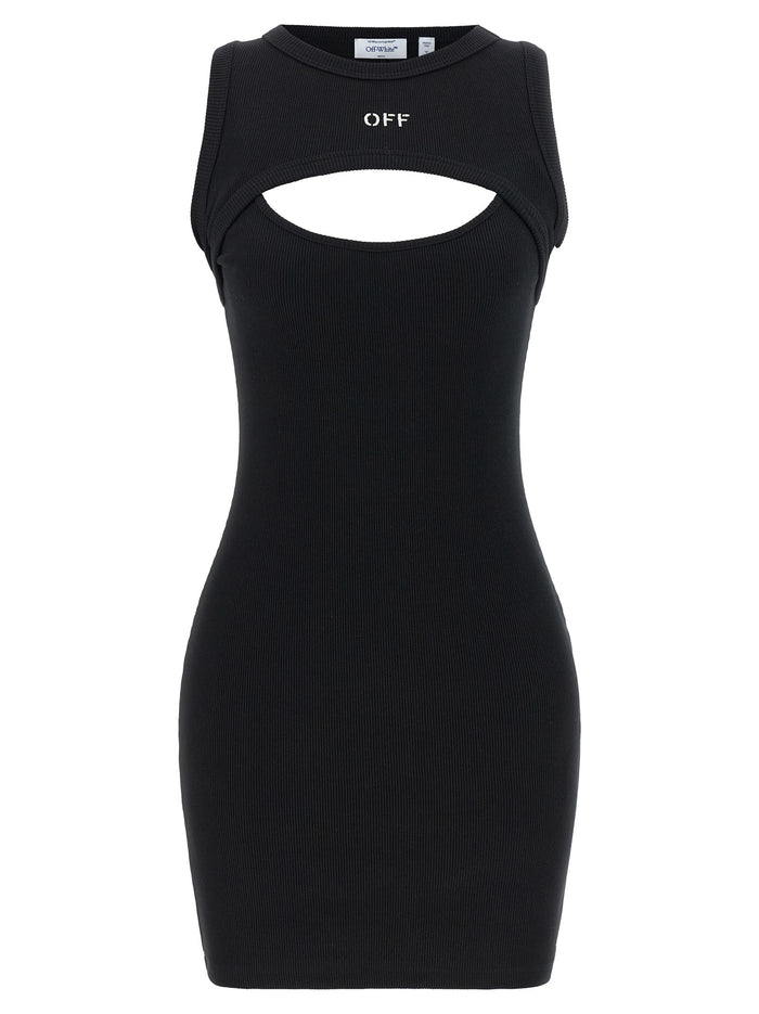 Off Stamp dress White/black Cotton