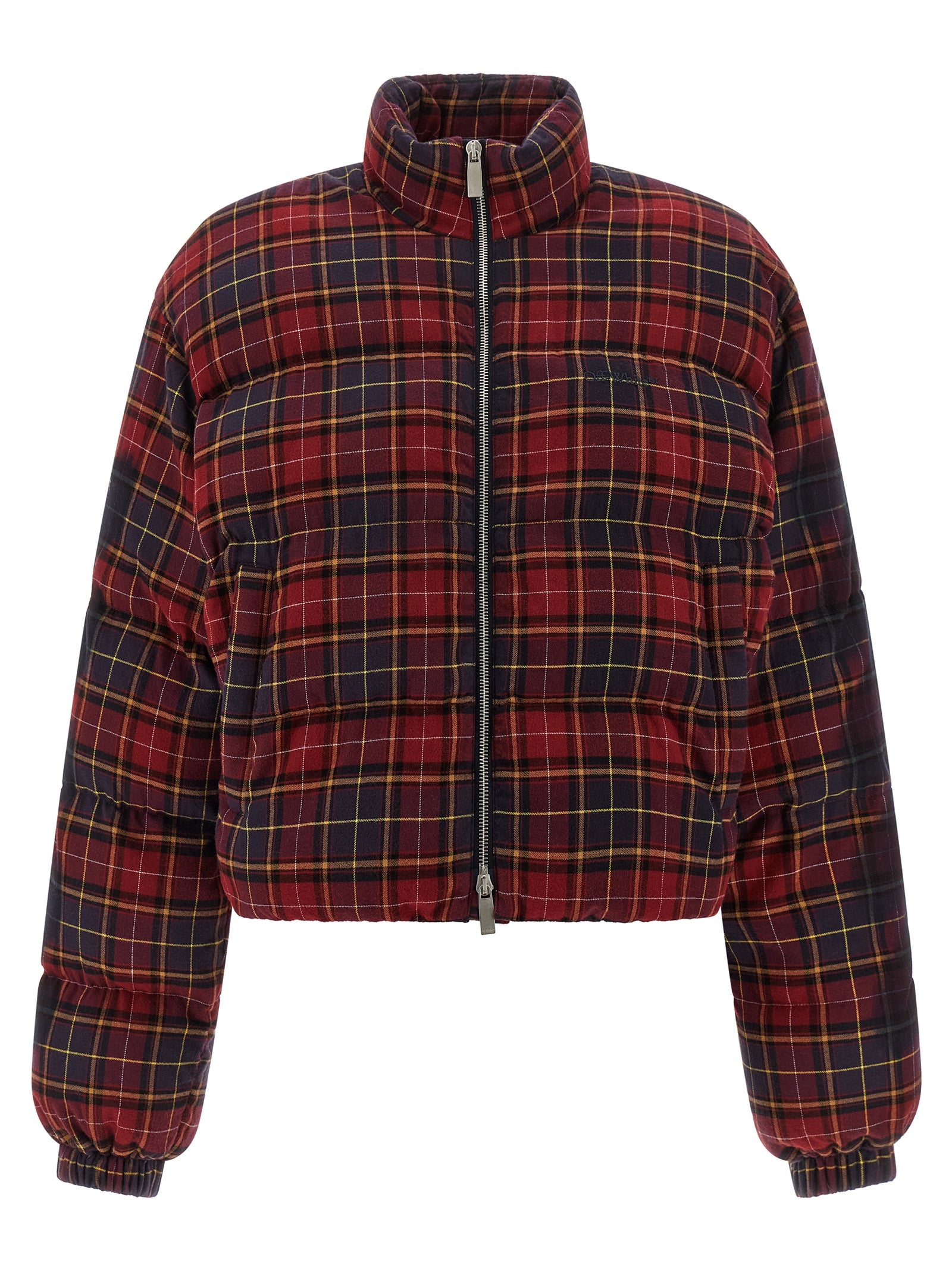 Check Flan Arrow Spray down jacket Bordeaux Cotton Jacket, Parka, Casual