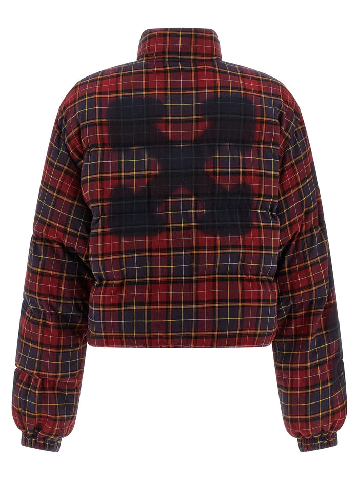 Check Flan Arrow Spray down jacket Bordeaux Cotton Jacket, Parka, Casual