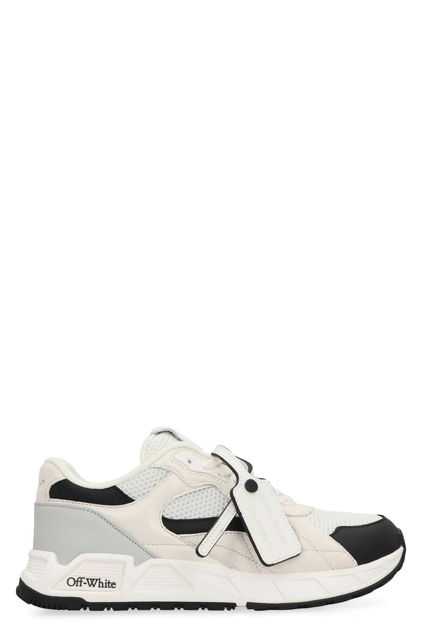 Leather And Mesh Sneakers White Cow Hide Trainers