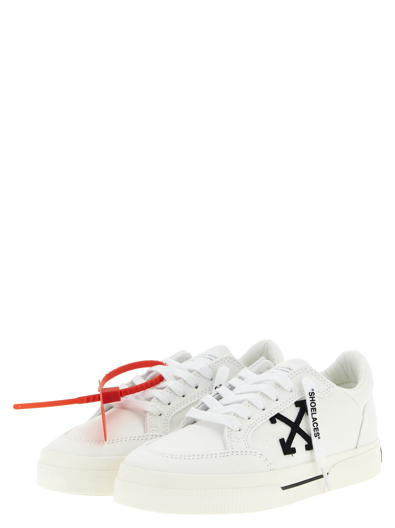 Vulcanized Sneakers White/black Cotton Leather