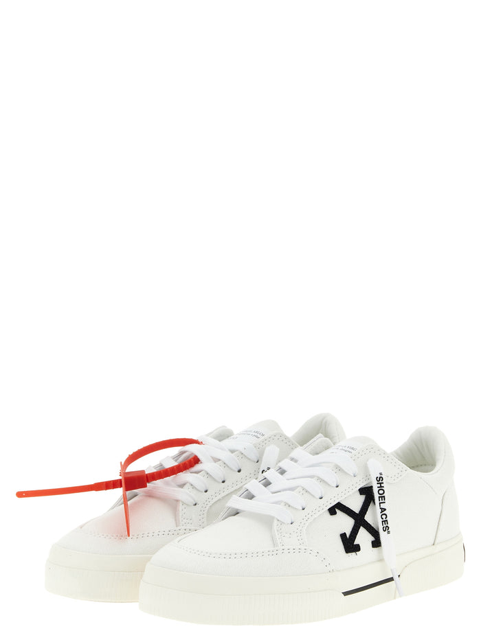 Vulcanized Sneakers White/black Cotton Leather