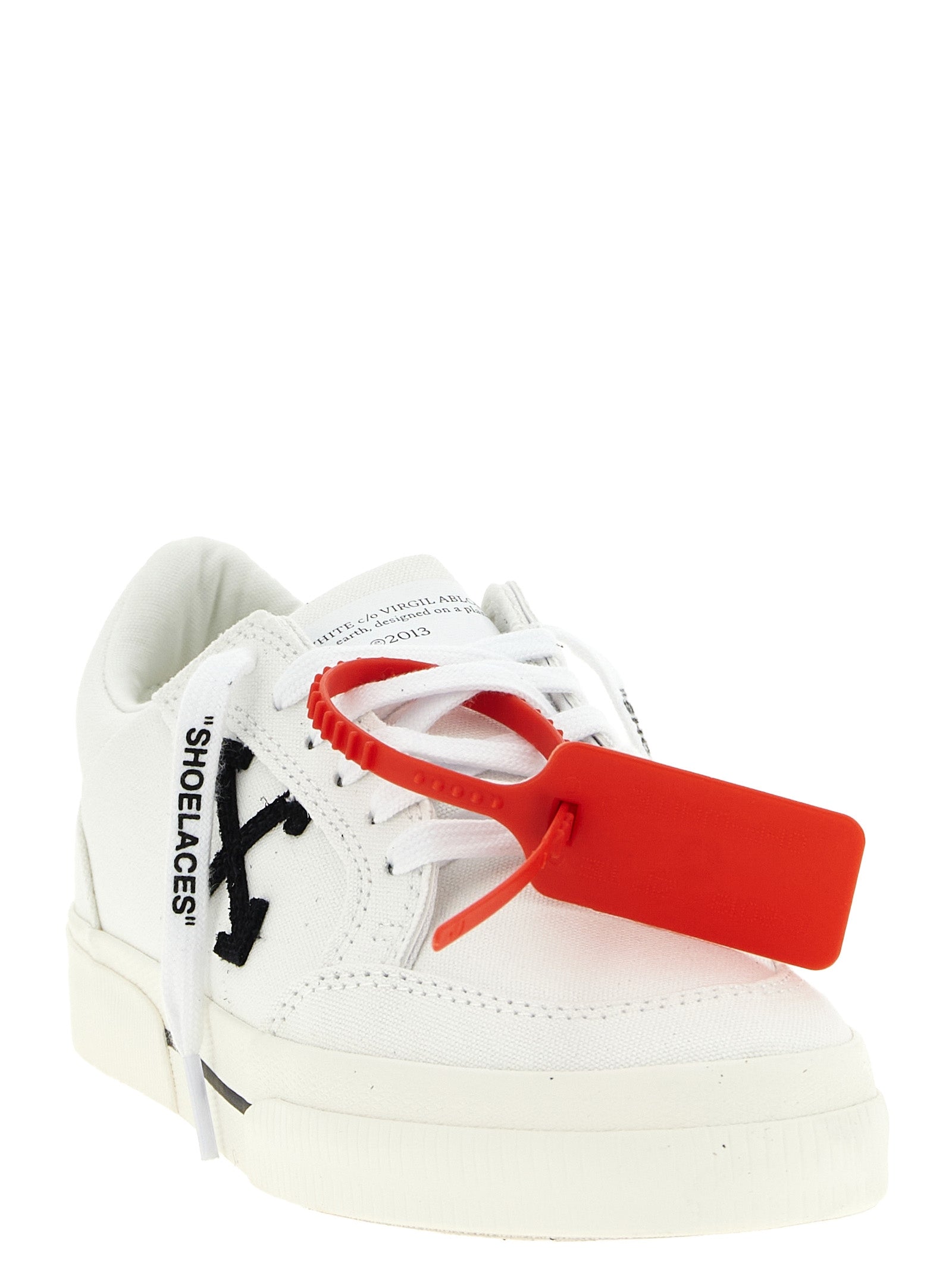 Vulcanized Sneakers White/black Cotton Leather
