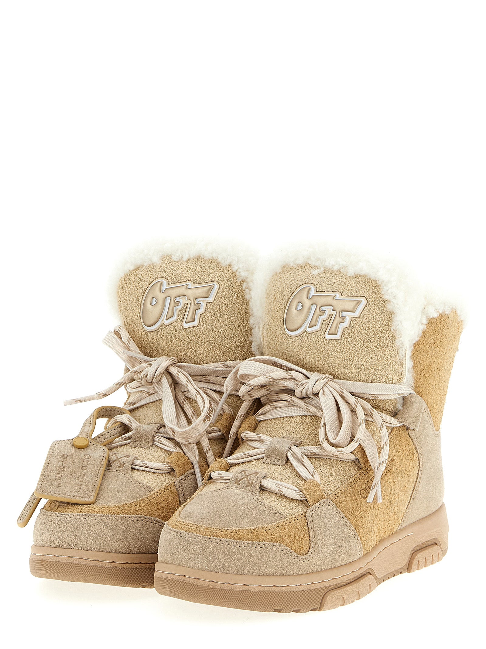 Winter ankle boots Beige Calfskin Leather (bos Taurus) Boots
