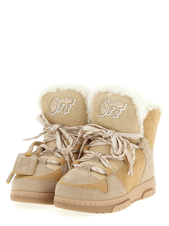 Winter ankle boots Beige Calfskin Leather (bos Taurus) Boots