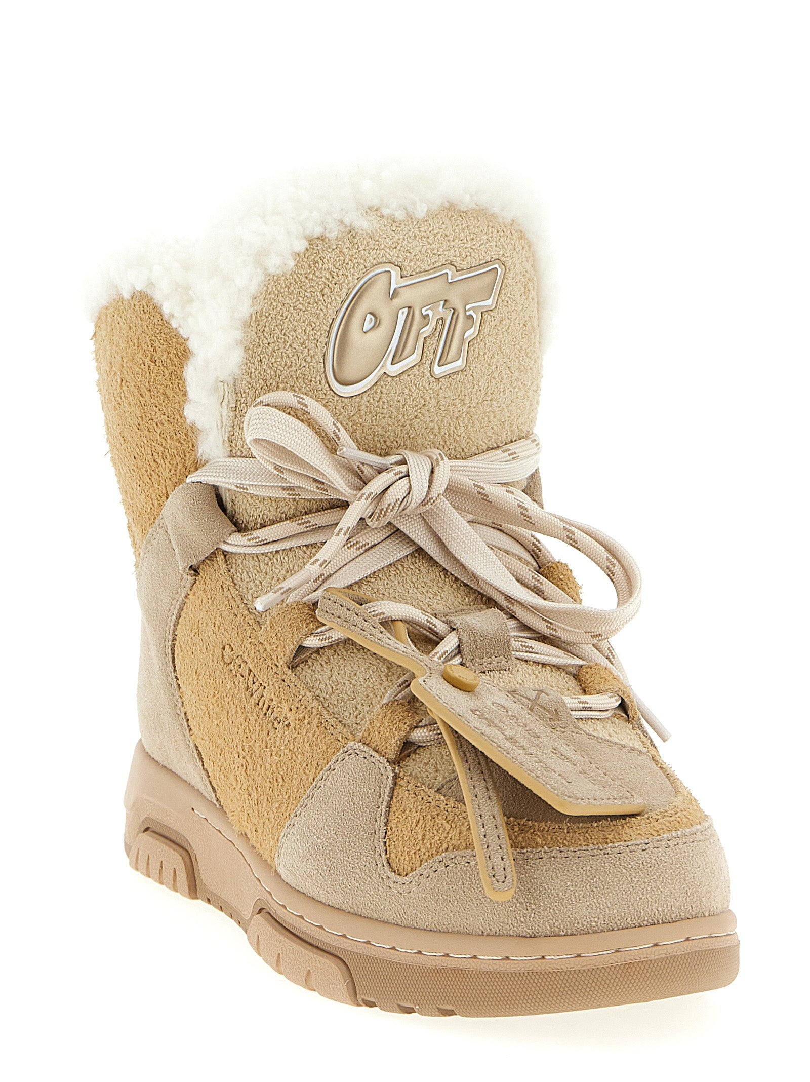 Winter ankle boots Beige Calfskin Leather (bos Taurus) Boots
