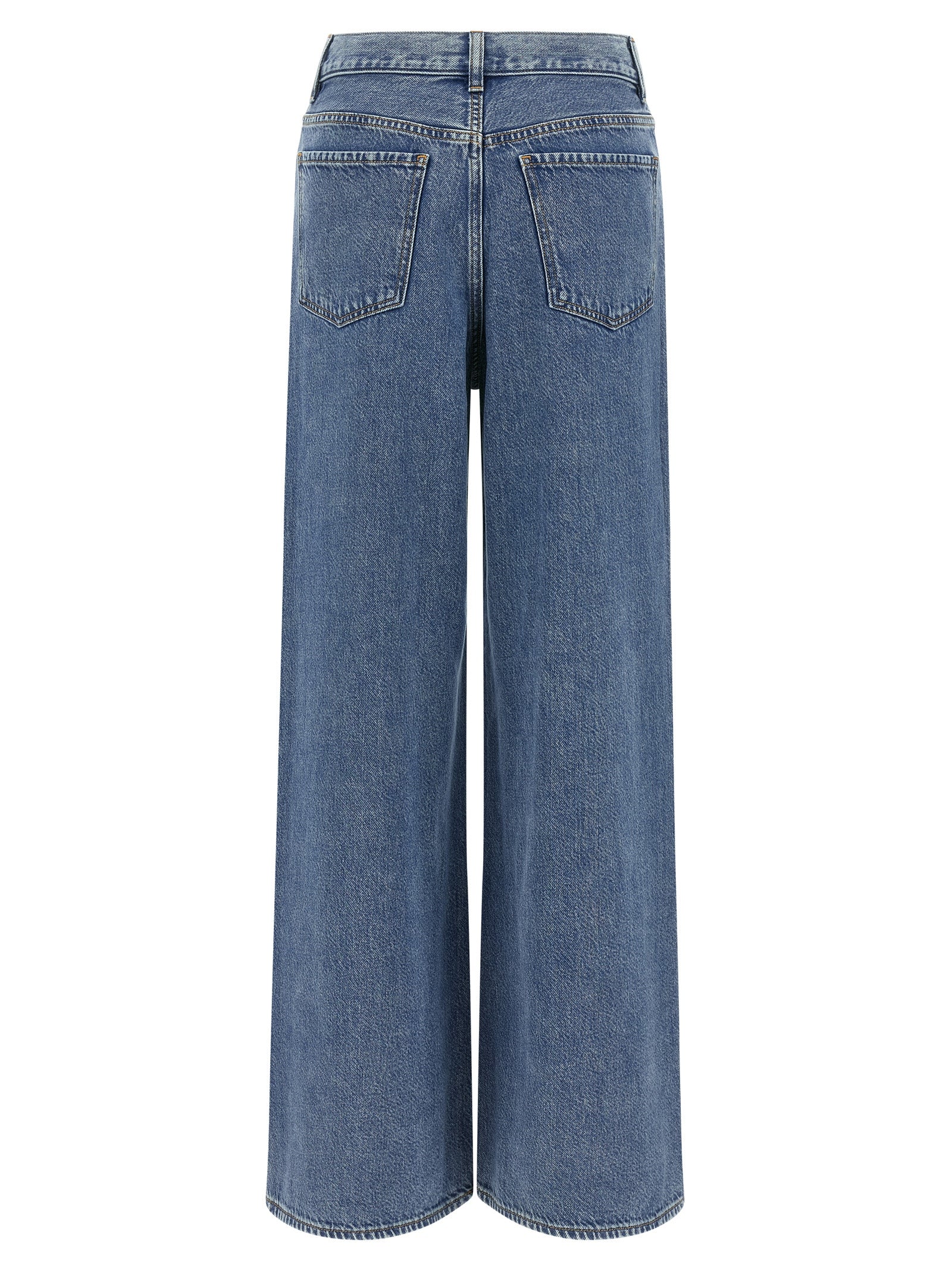 High-Waisted Wide-Leg jeans Blue Cotton Lyocell