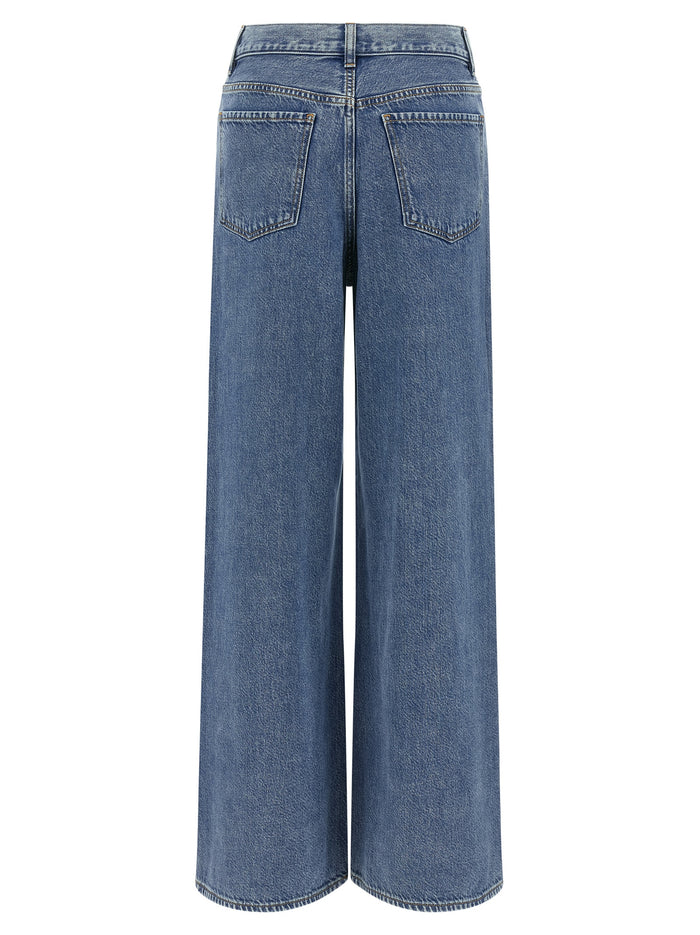 High-Waisted Wide-Leg jeans Blue Cotton Lyocell
