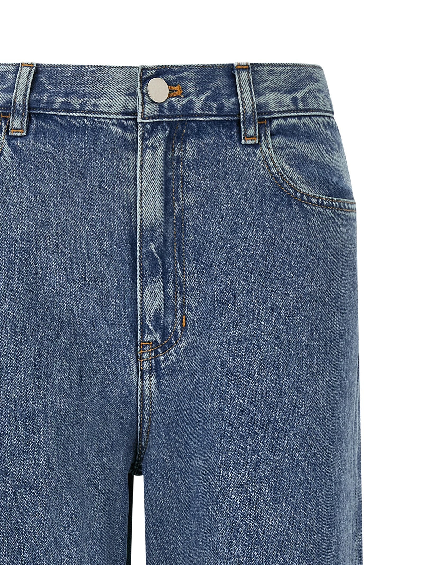 High-Waisted Wide-Leg jeans Blue Cotton Lyocell