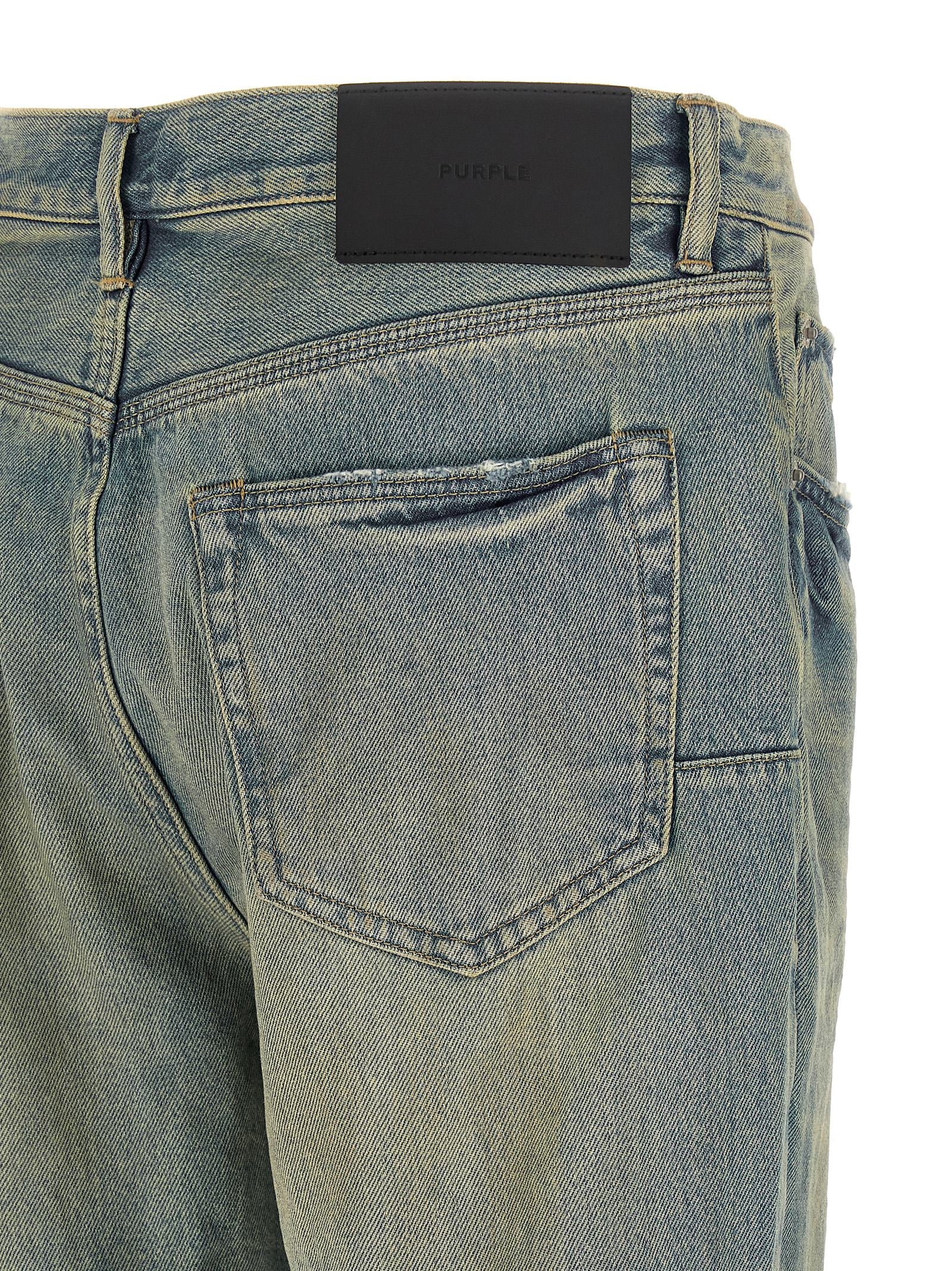 P026 Dirty Fade Rip Boot jeans Light Blue Cotton