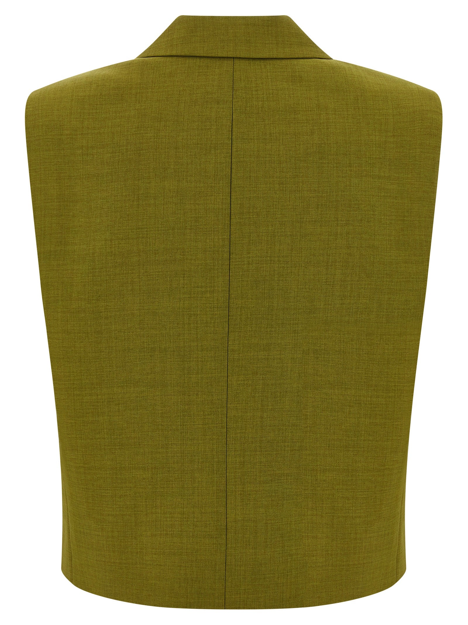 Double-breasted vest Green Polyester Gilet