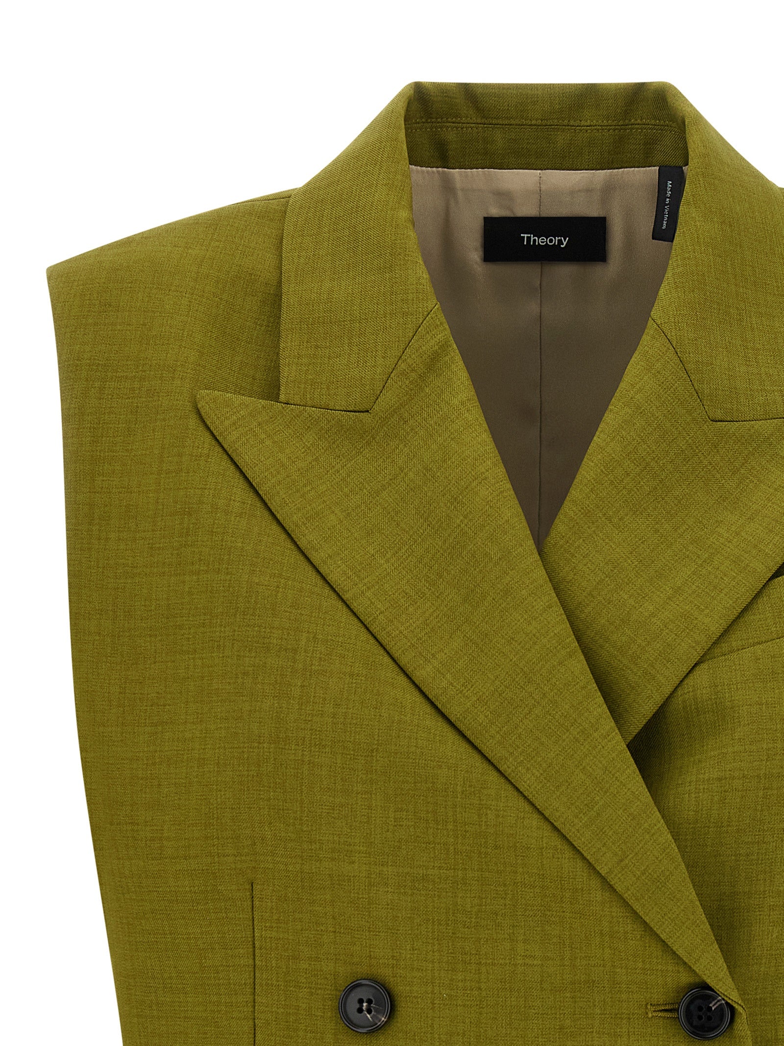 Double-breasted vest Green Polyester Gilet