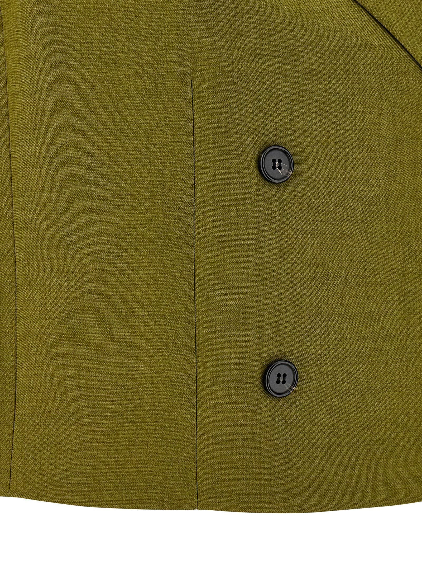 Double-breasted vest Green Polyester Gilet