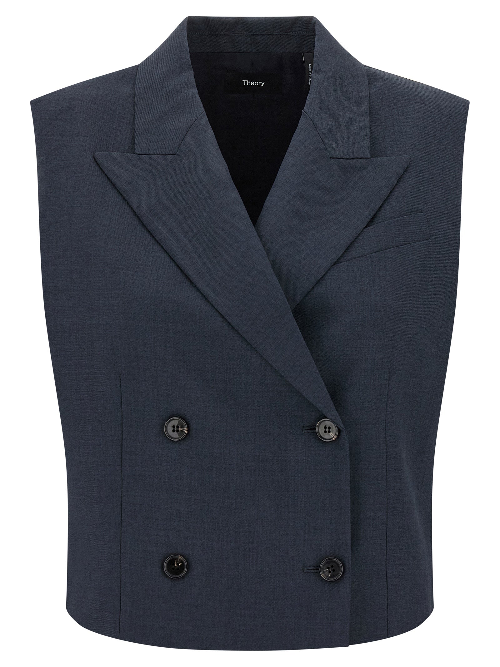 Double-breasted vest Blue Polyester Gilet