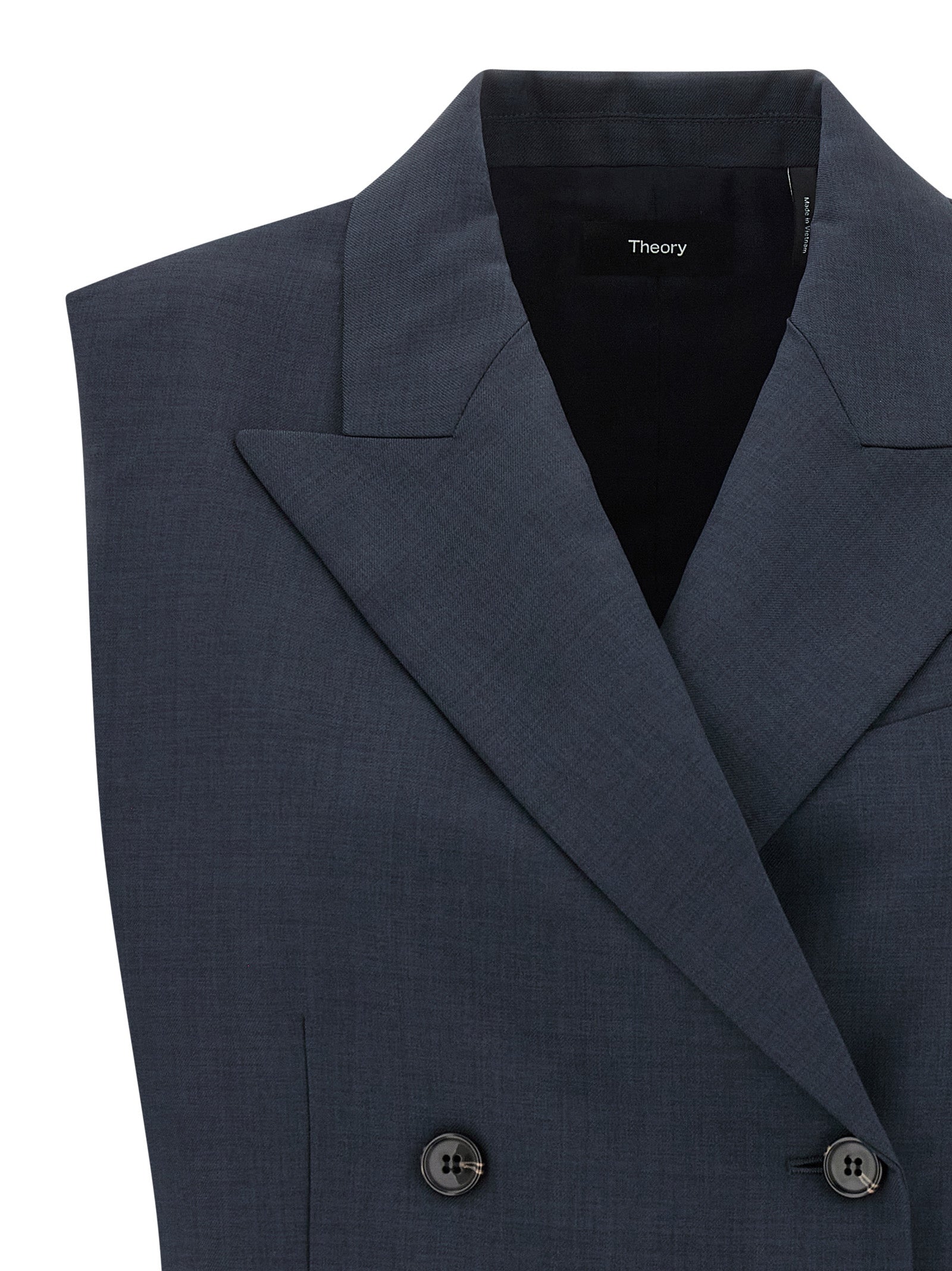 Double-breasted vest Blue Polyester Gilet