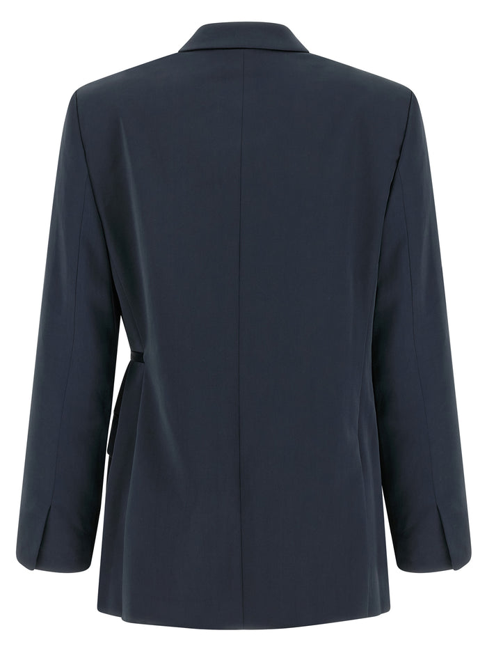 Blazer City Twill Blue Polyester Blazer, Suits