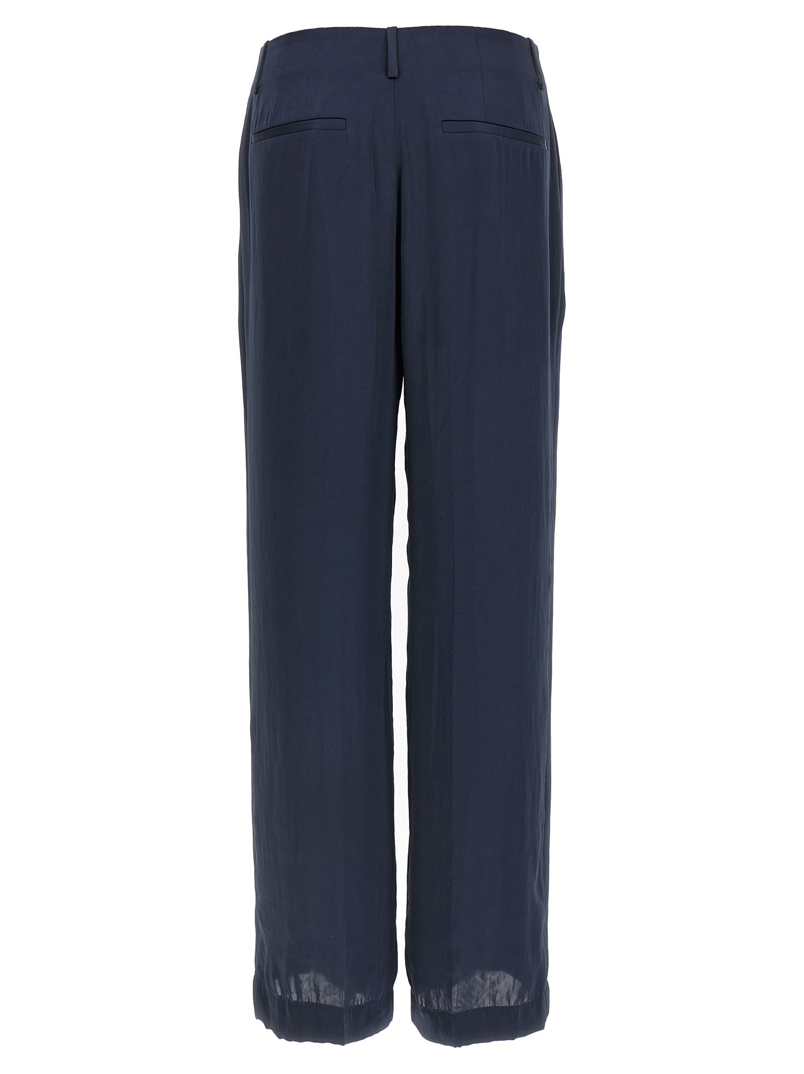 Silk effect trousers Blue Polyester Pant