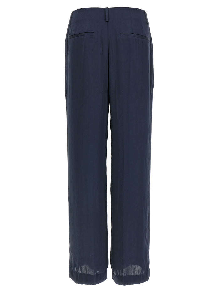 Silk effect trousers Blue Polyester Pant