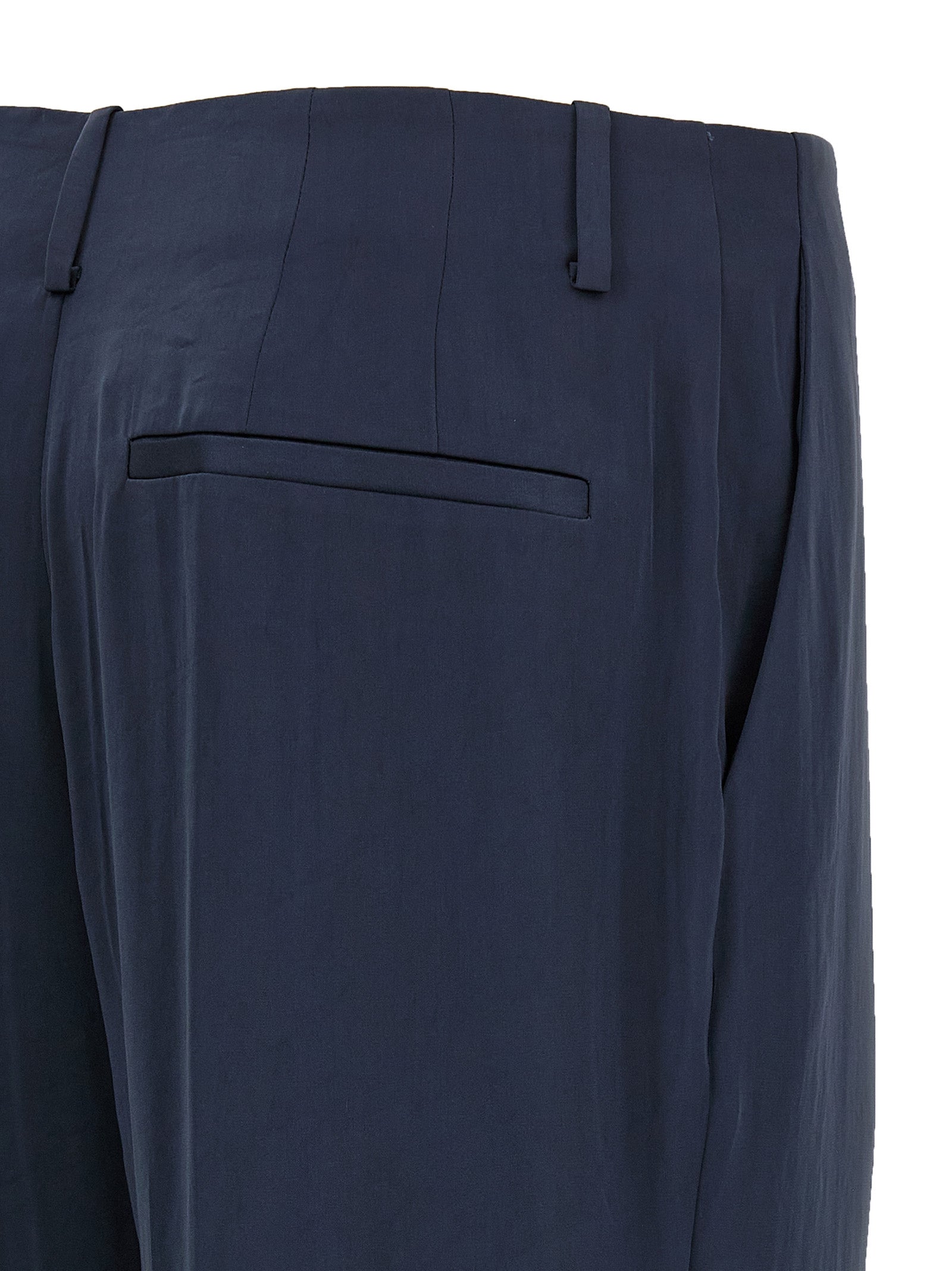 Silk effect trousers Blue Polyester Pant