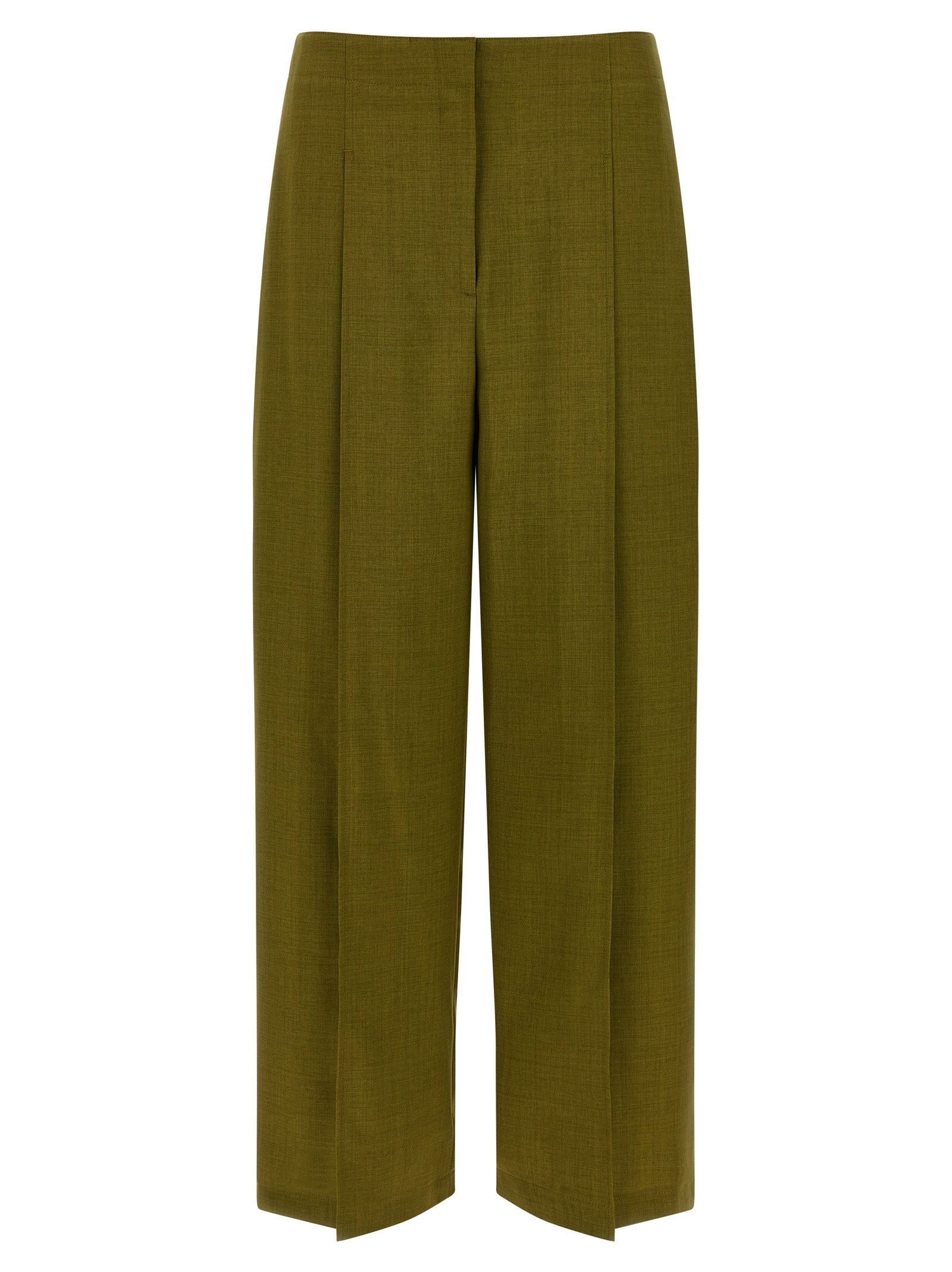 Deep Pleat pants Green Polyester