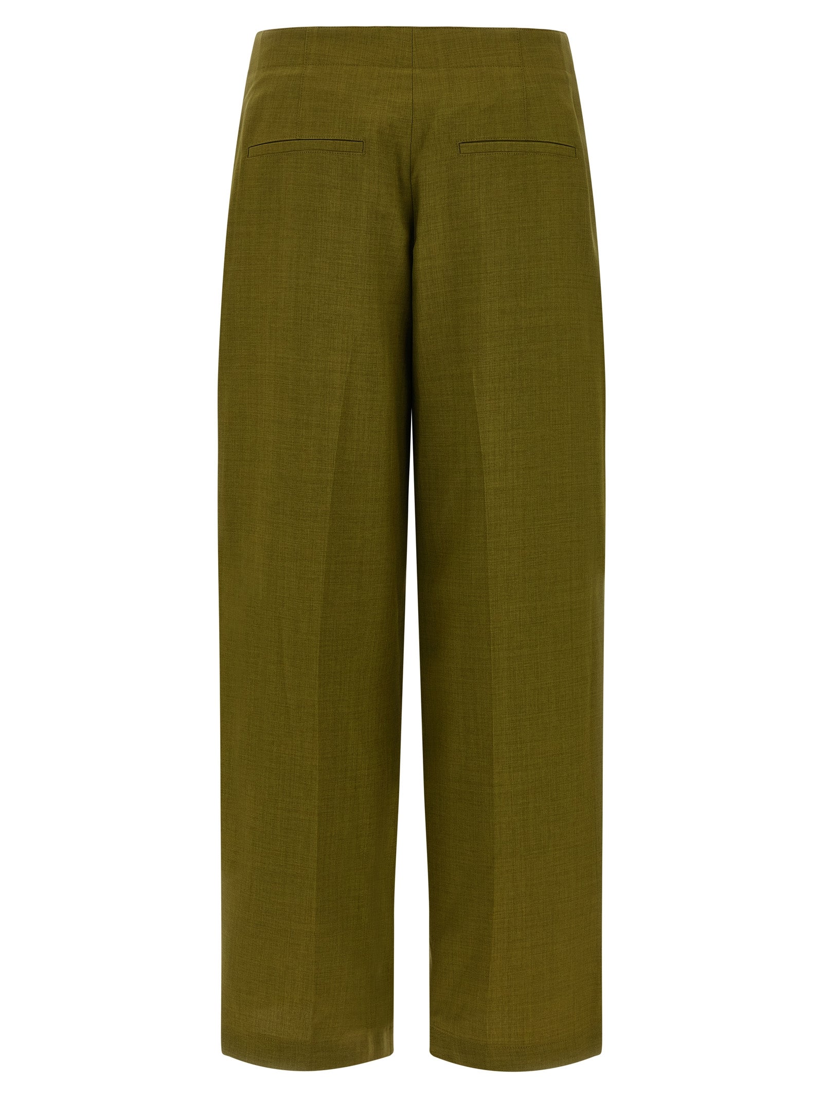 Deep Pleat pants Green Polyester