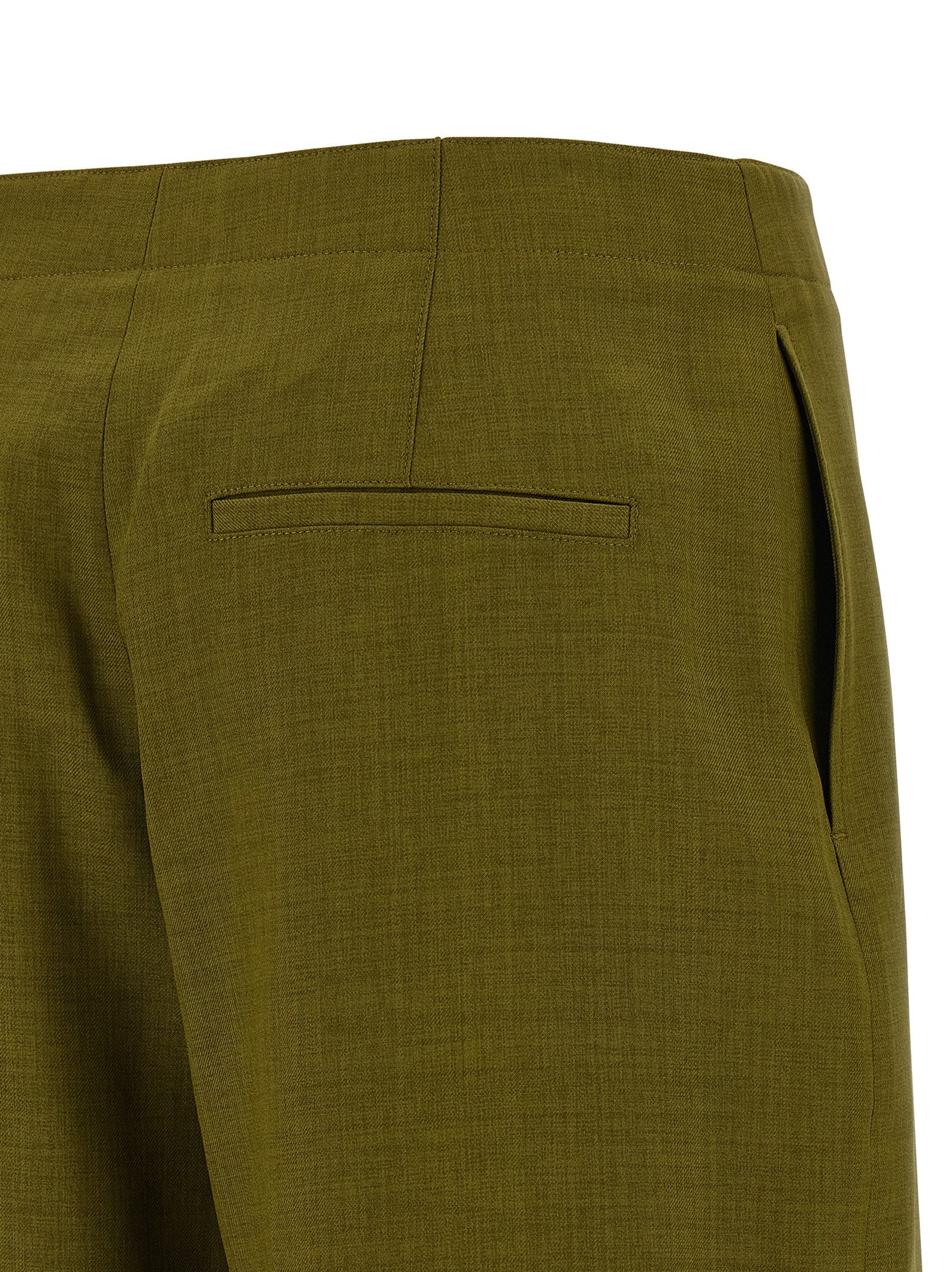 Deep Pleat pants Green Polyester