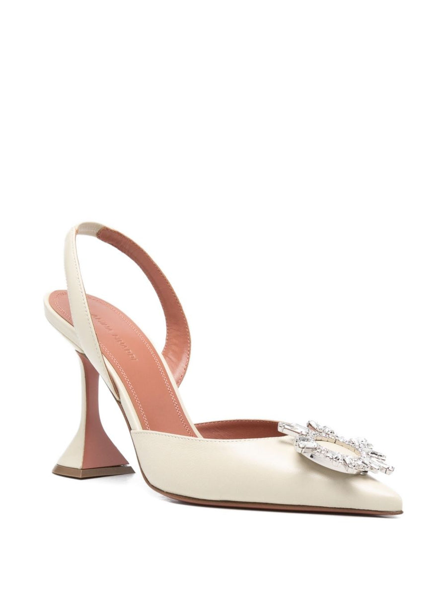Slingback Pumps Begum Nappa 95 White Lambskin