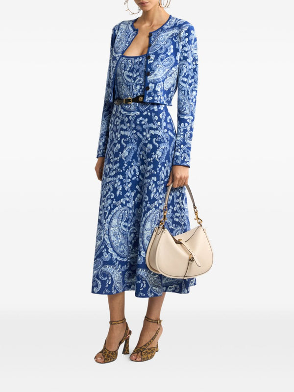 Midi Dress Blue Viscose