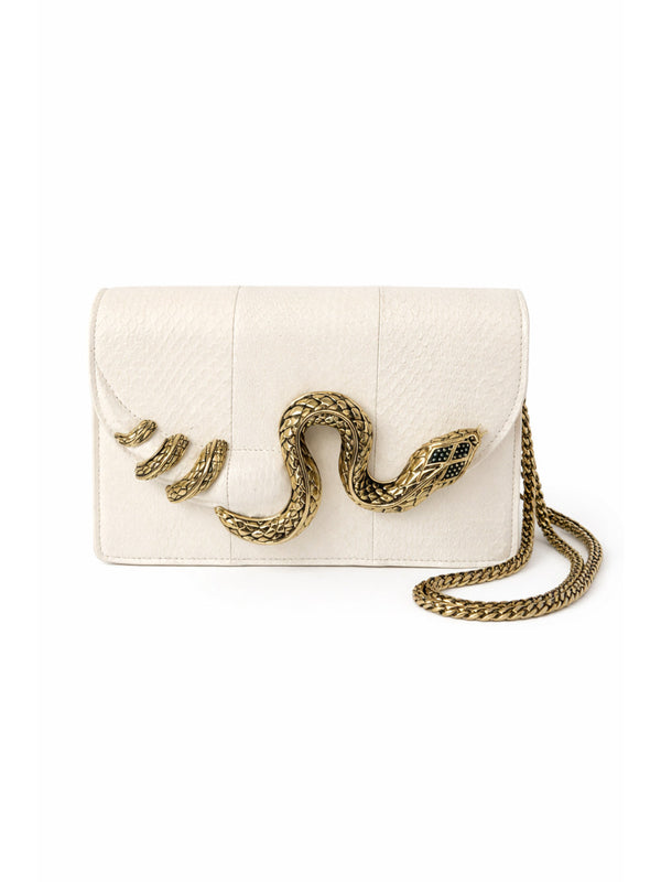 Shoulder Bag White Leather