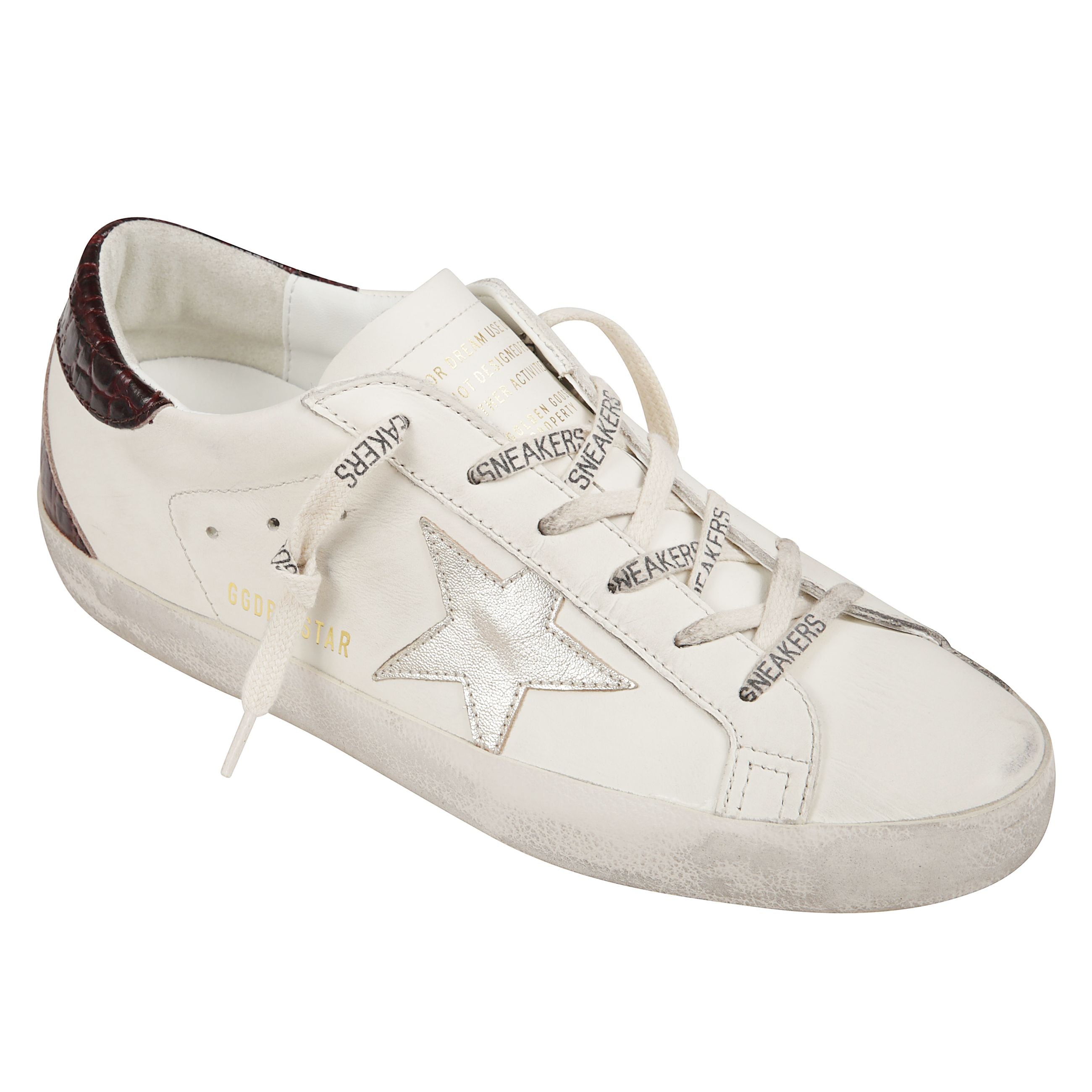 Super-Star White/platinum/burgundy Sneaker