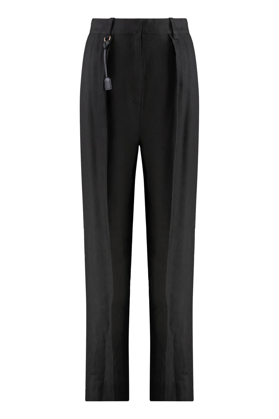 Wide-Leg Trousers High-Waist Black Viscose