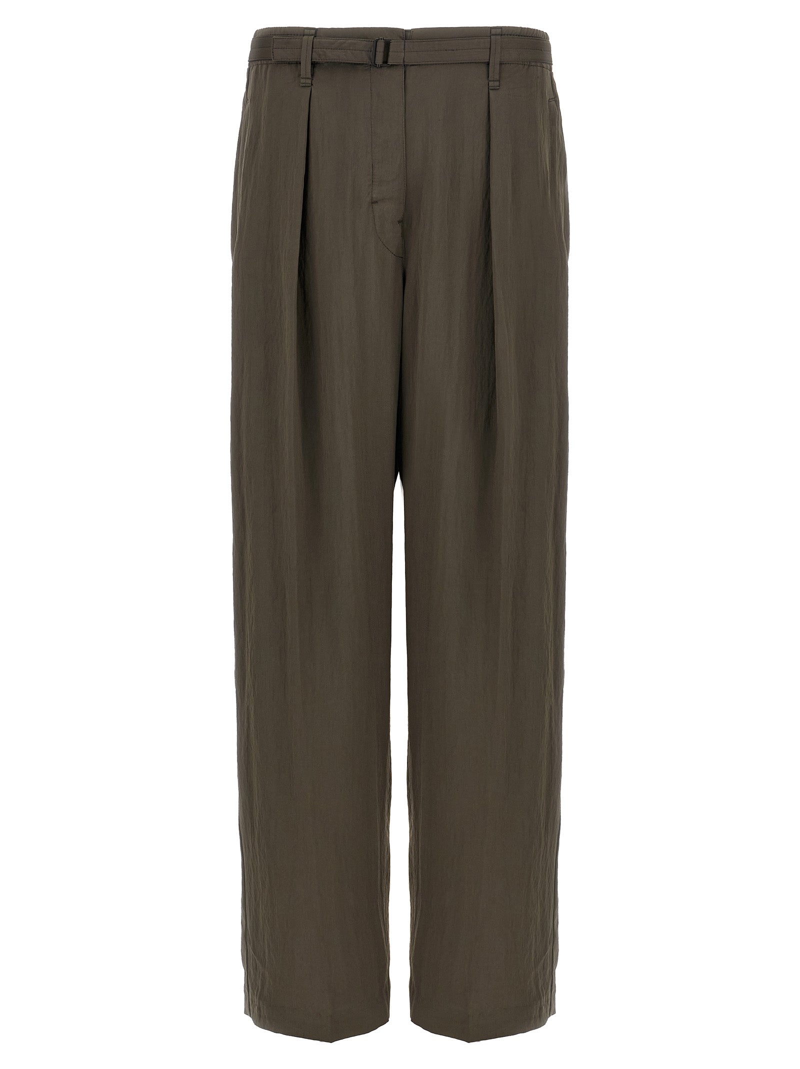 Belted pants Brown Viscose Polyester