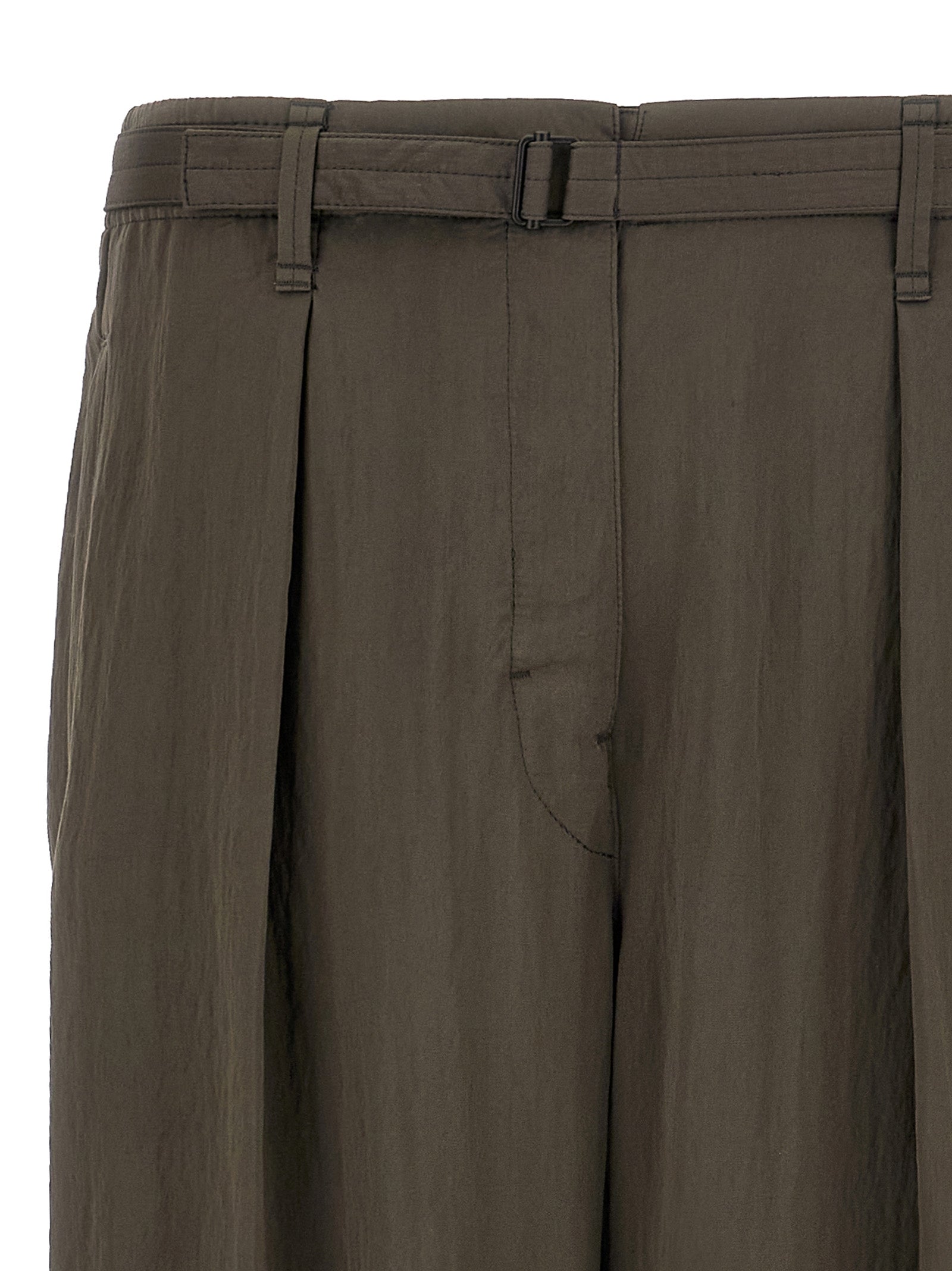 Belted pants Brown Viscose Polyester
