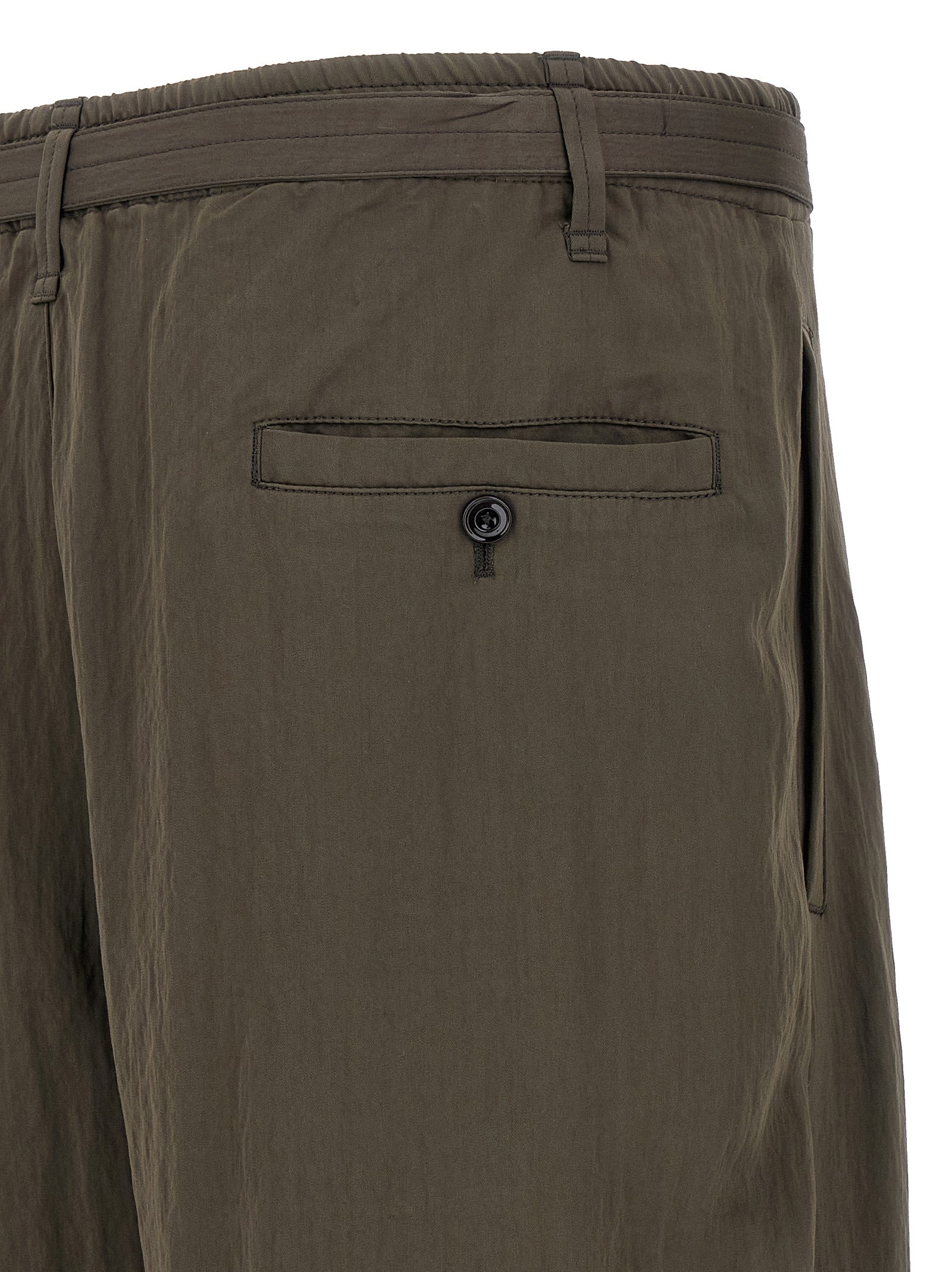 Belted pants Brown Viscose Polyester