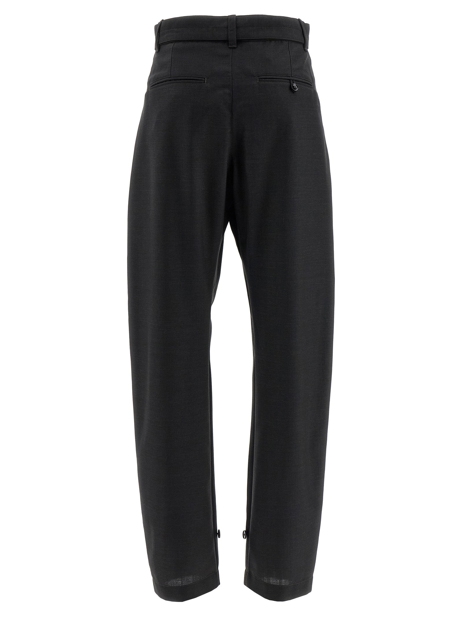 Curved Tailored pants Black Polyester