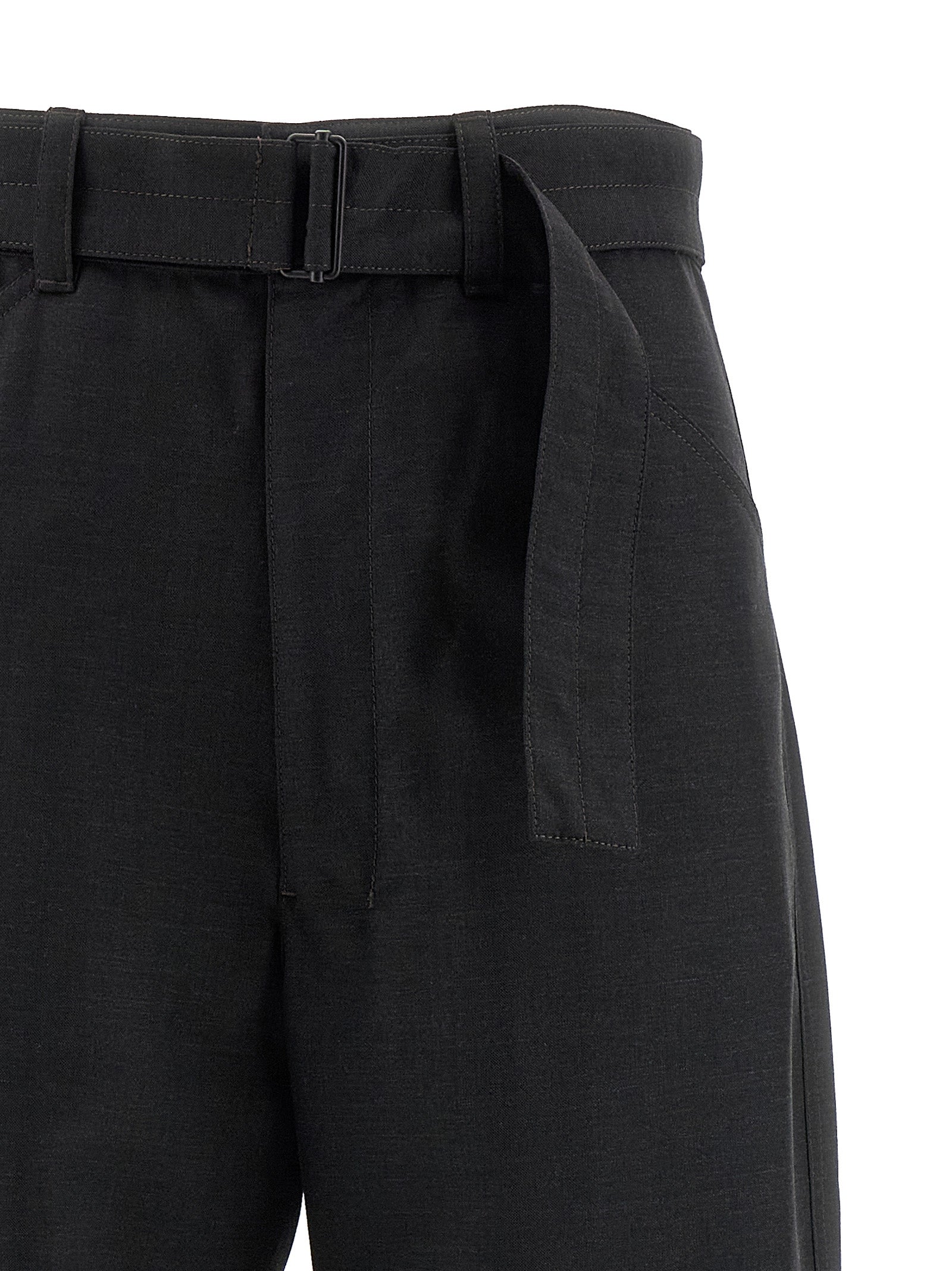 Curved Tailored pants Black Polyester