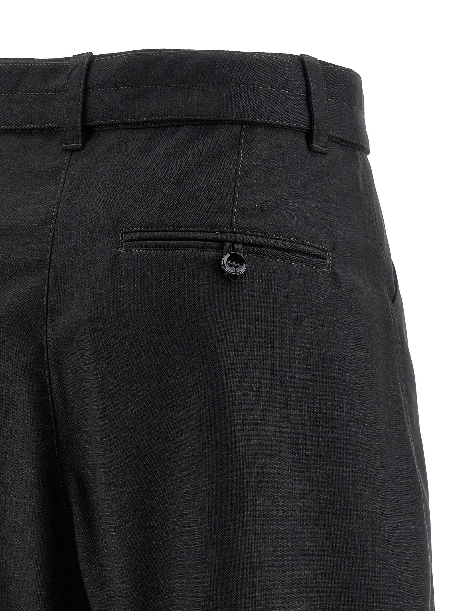 Curved Tailored pants Black Polyester