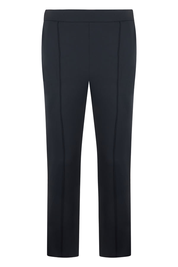 Cropped Trousers Black Stretch Polyamide