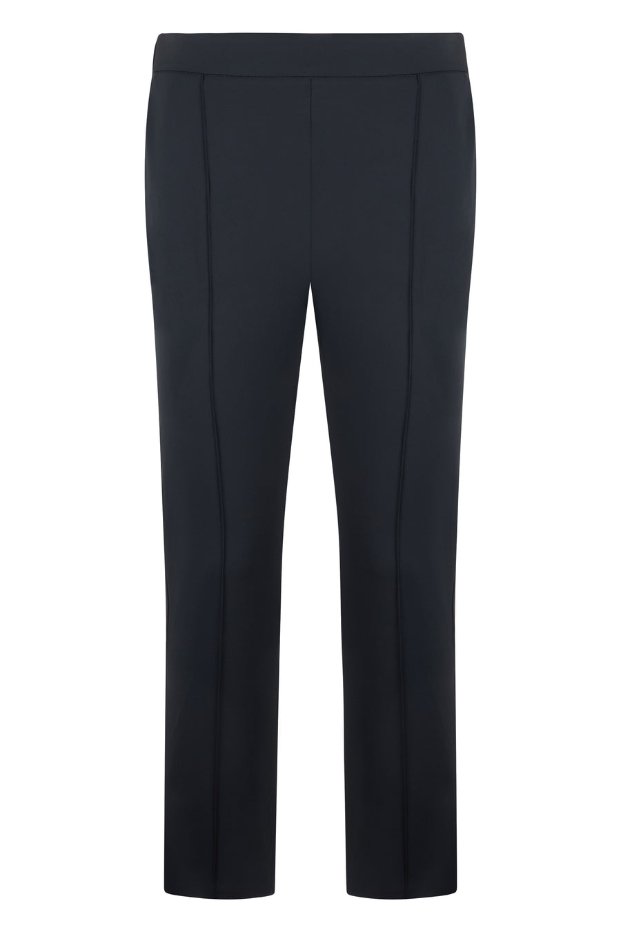 Cropped Trousers Black Stretch Polyamide