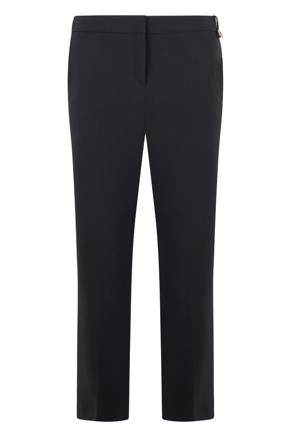 Trousers Crepe Black Polyester Cropped