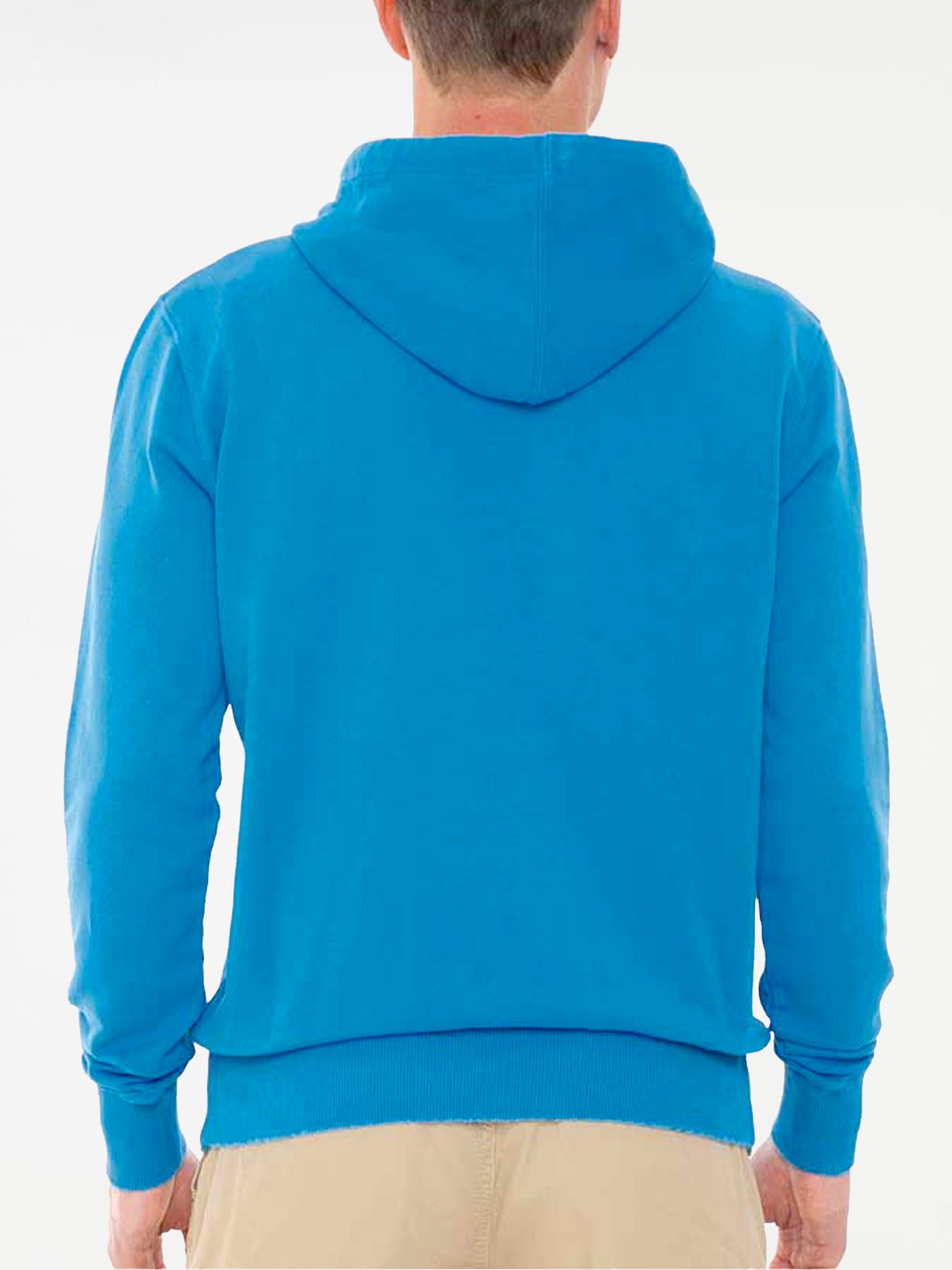 Man Cotton Hooded Sweatshirt With St. Barth Padel Club Print Blue