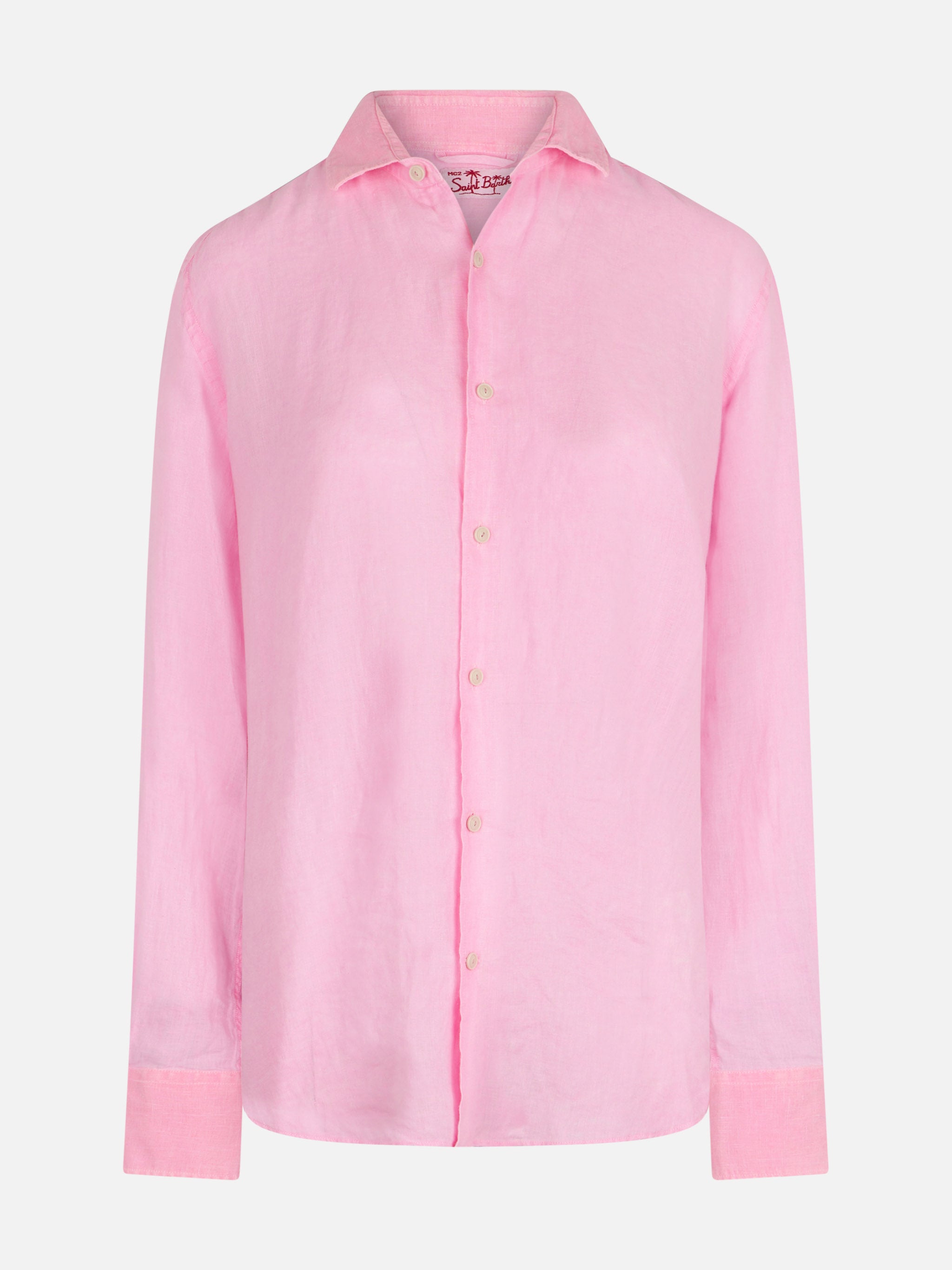 Man Water Fluo Pink Linen Pamplona Shirt