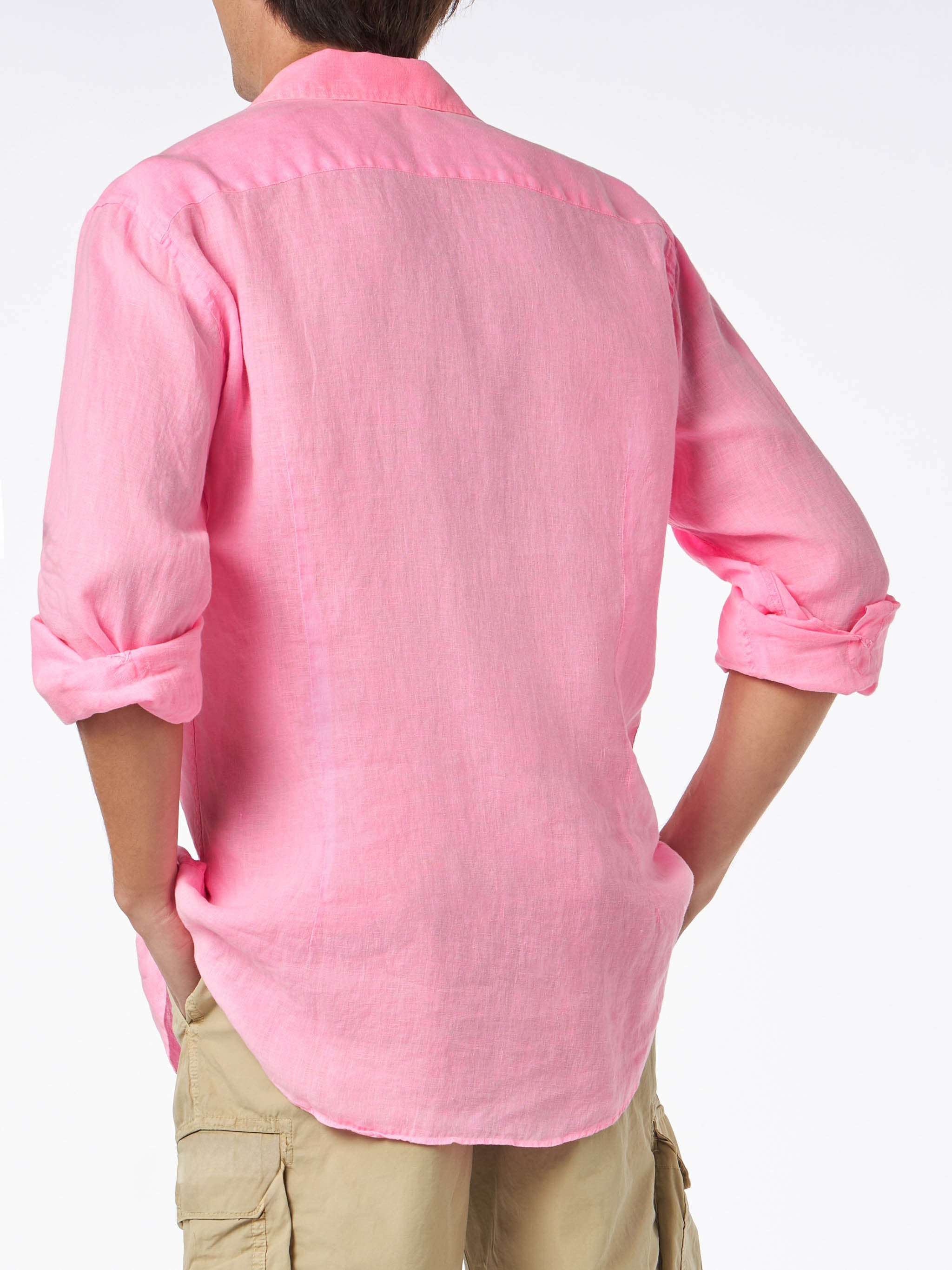 Man Water Fluo Pink Linen Pamplona Shirt