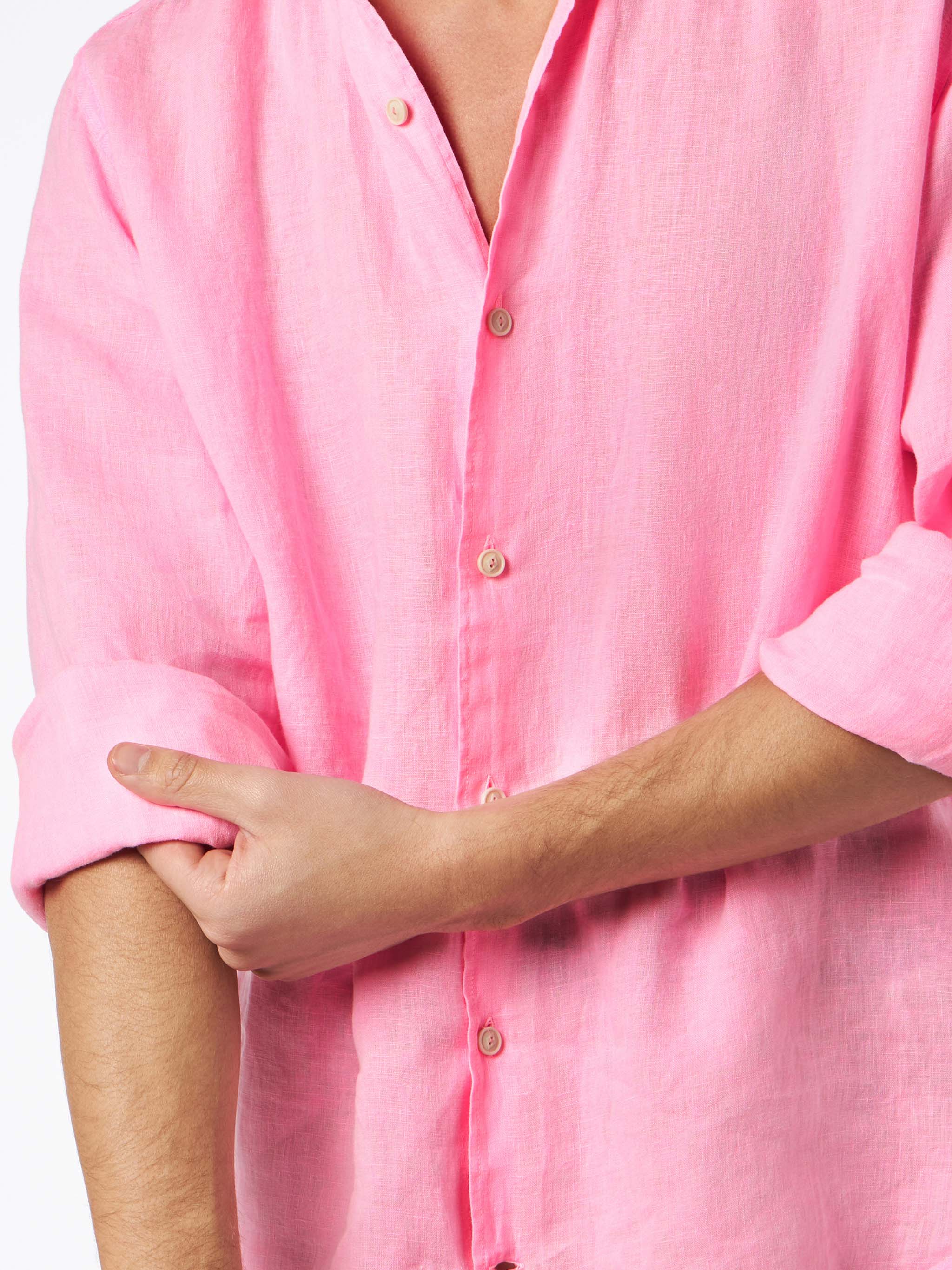 Man Water Fluo Pink Linen Pamplona Shirt
