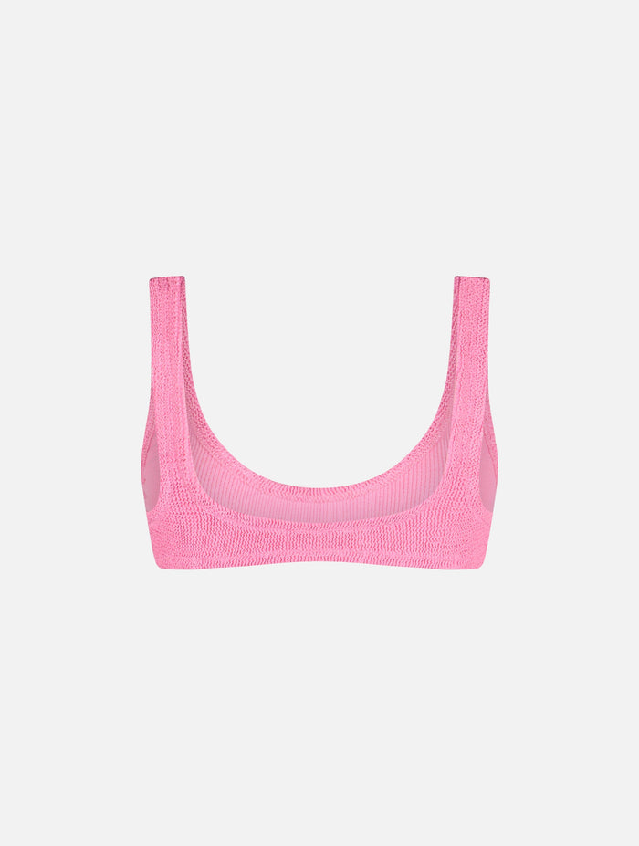 Pamy Pink Crinkle Bralette Bikini Top