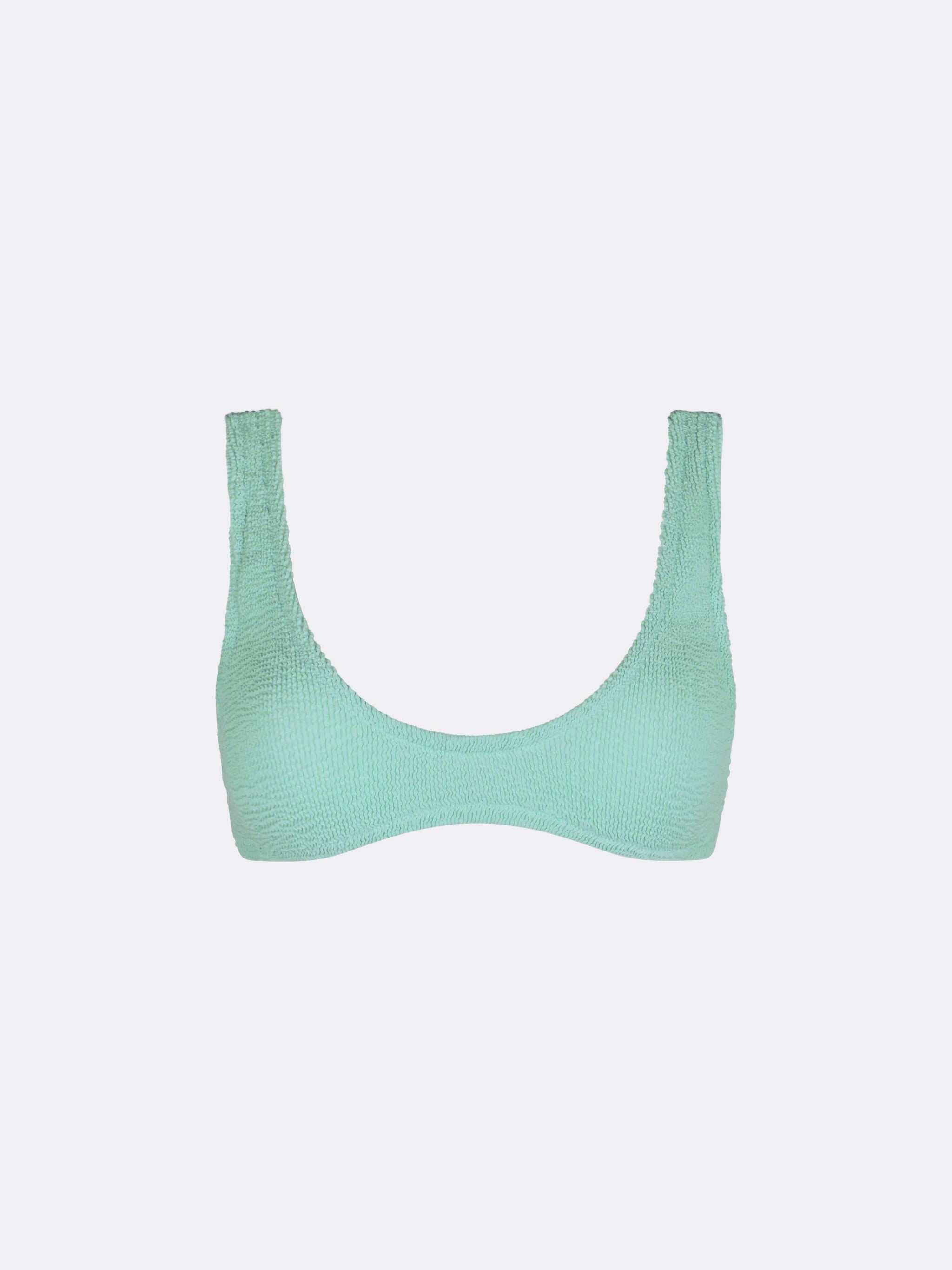 Pamy Sage Green Tiny Crinkle Bralette Top