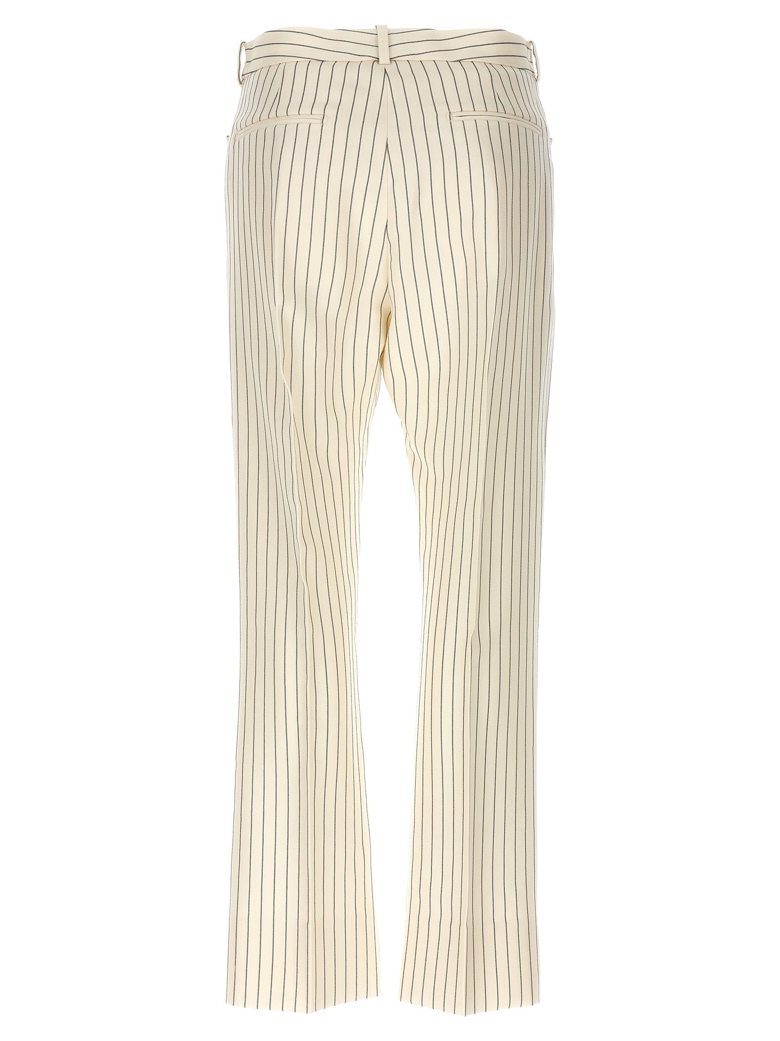 Pinstripe pants White/black Wool Silk Polyester
