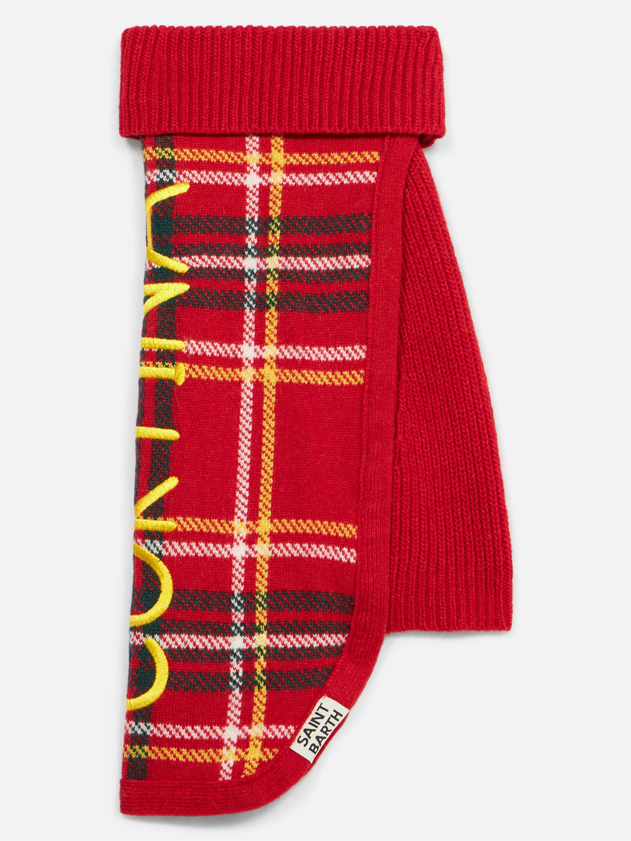 Dog Sweater With Tartan Print Red